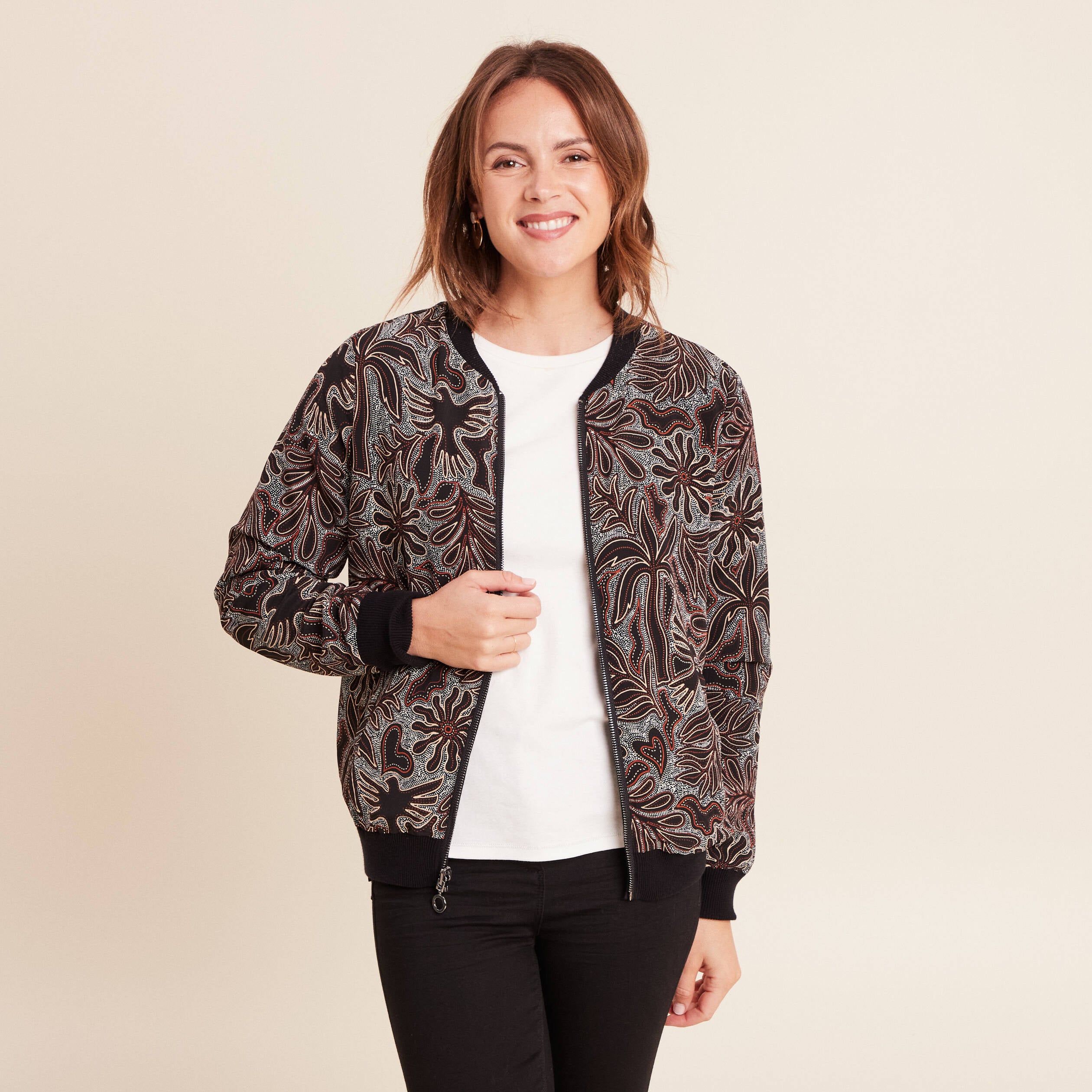Gilet r&eacute;versible esprit bomber noir femme
