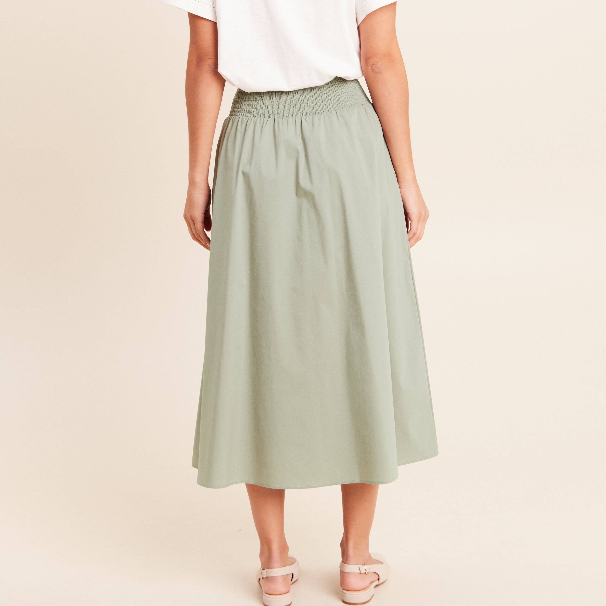 Jupe taille haute vert clair femme
