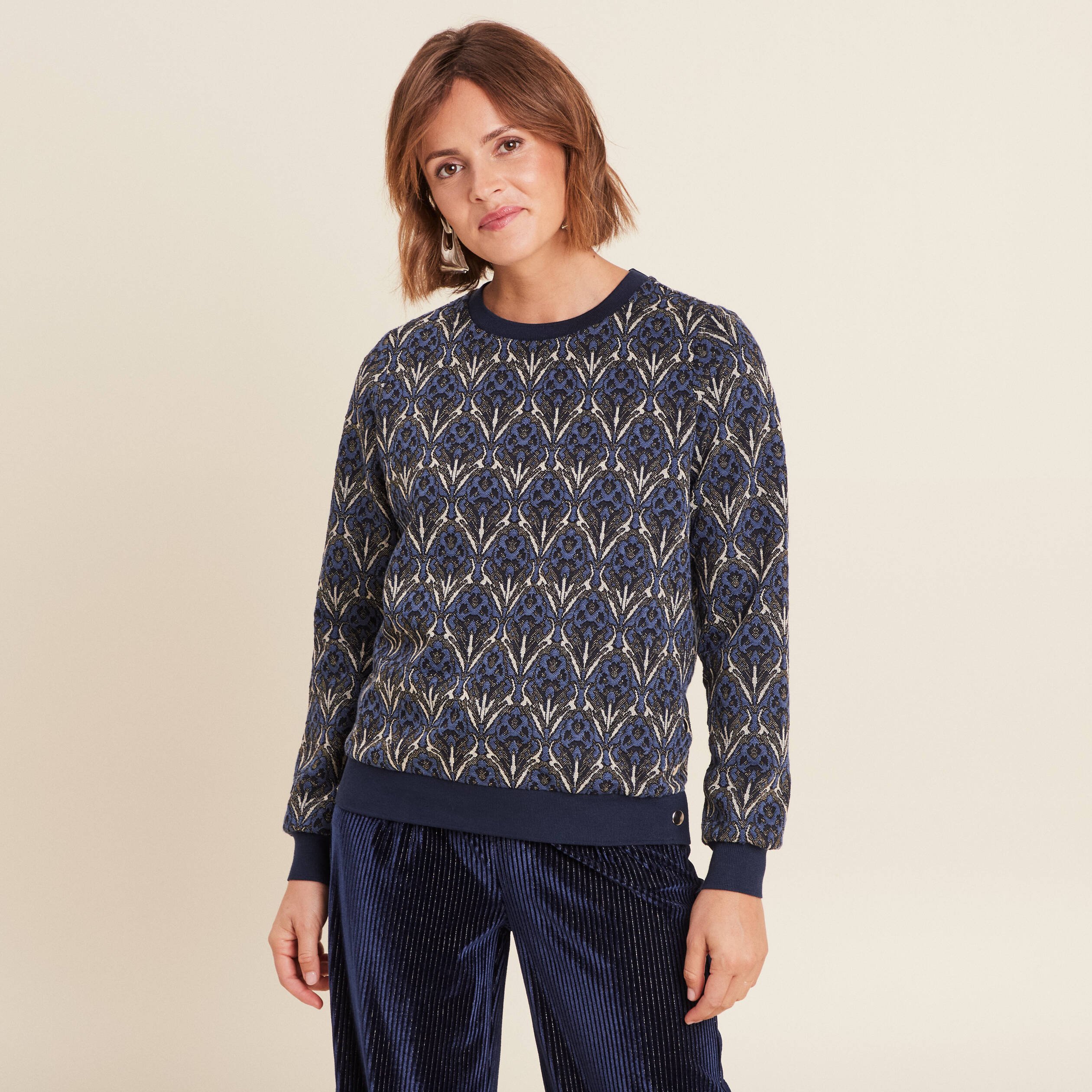 t shirt manches longues bleu femme T-shirt manches longues bleu femme
