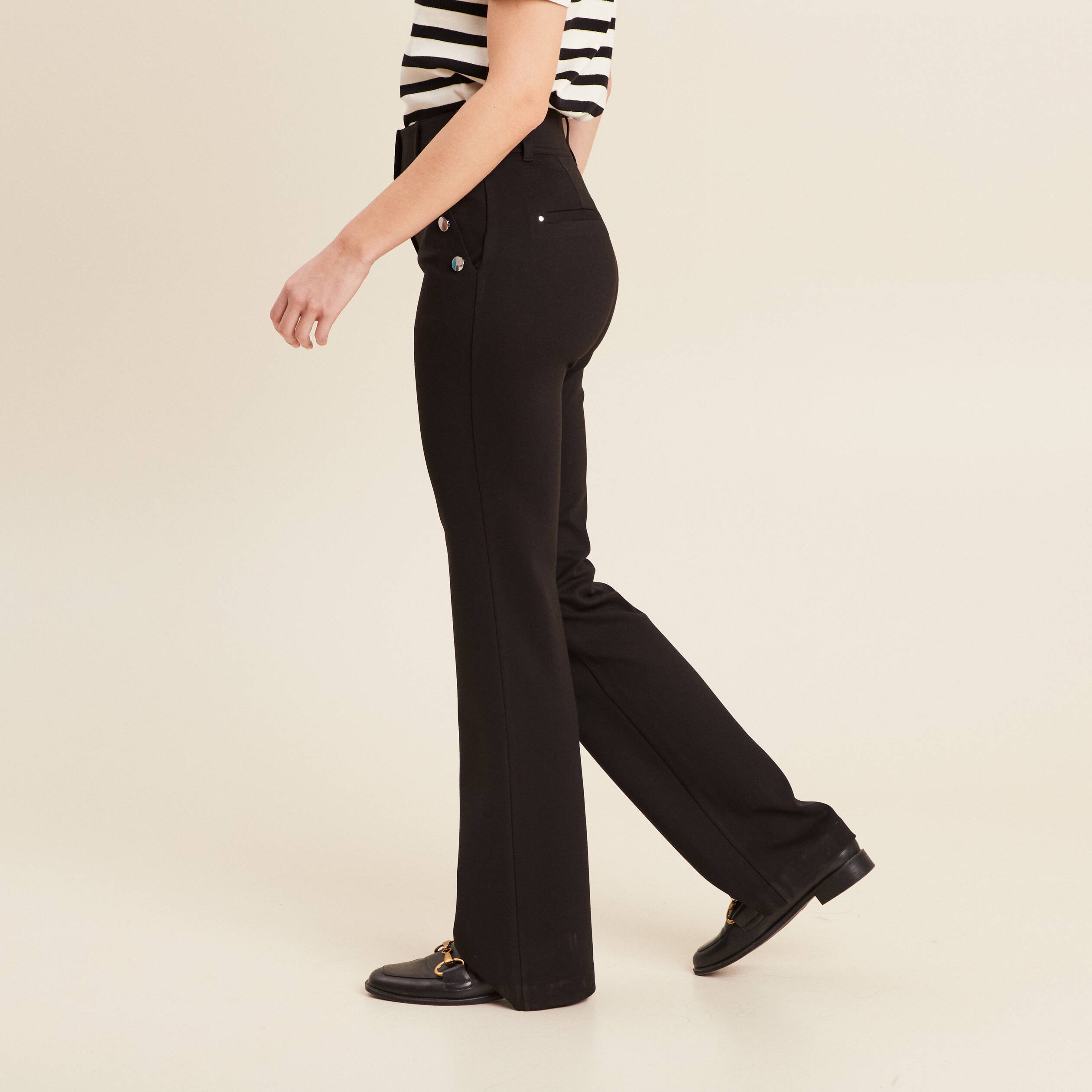 pantalon bootcut a pont noir femme Pantalon bootcut à pont noir femme