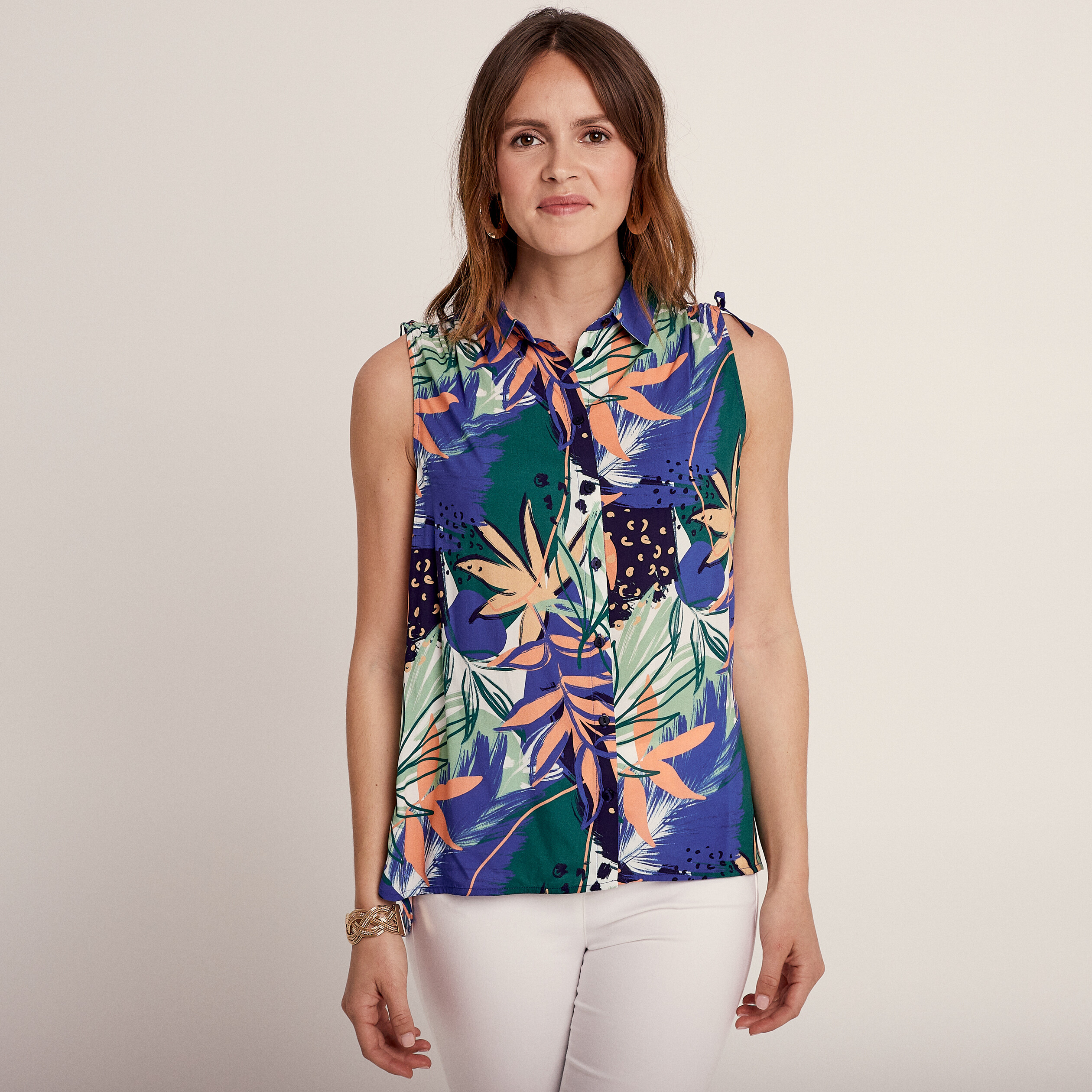 blouse sans manches bleu femme Blouse sans manches bleu femme