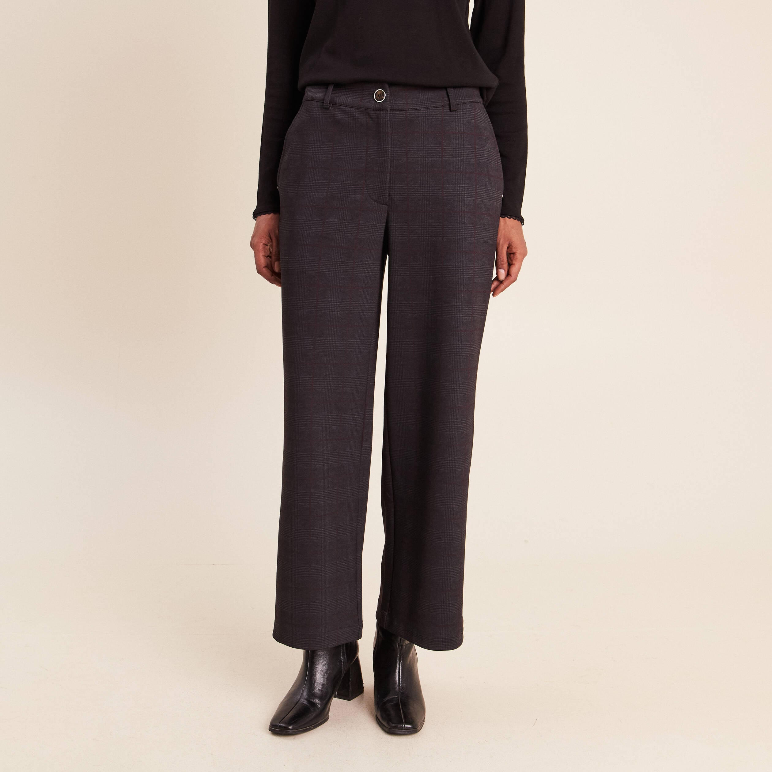 Pantalon gris fonc&eacute; femme