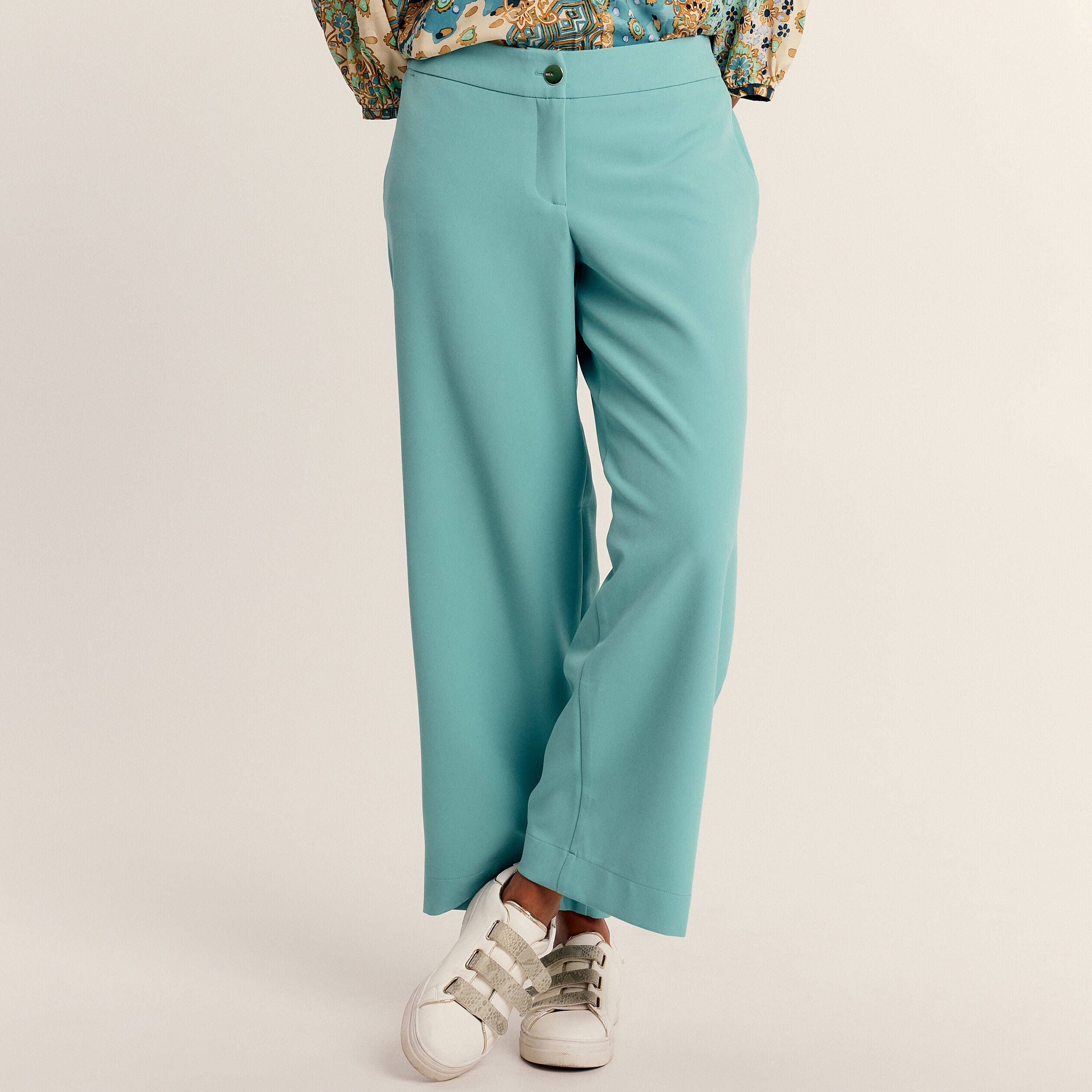 pantalon flou 78eme bleu canard femme Pantalon flou 7/8ème bleu canard femme