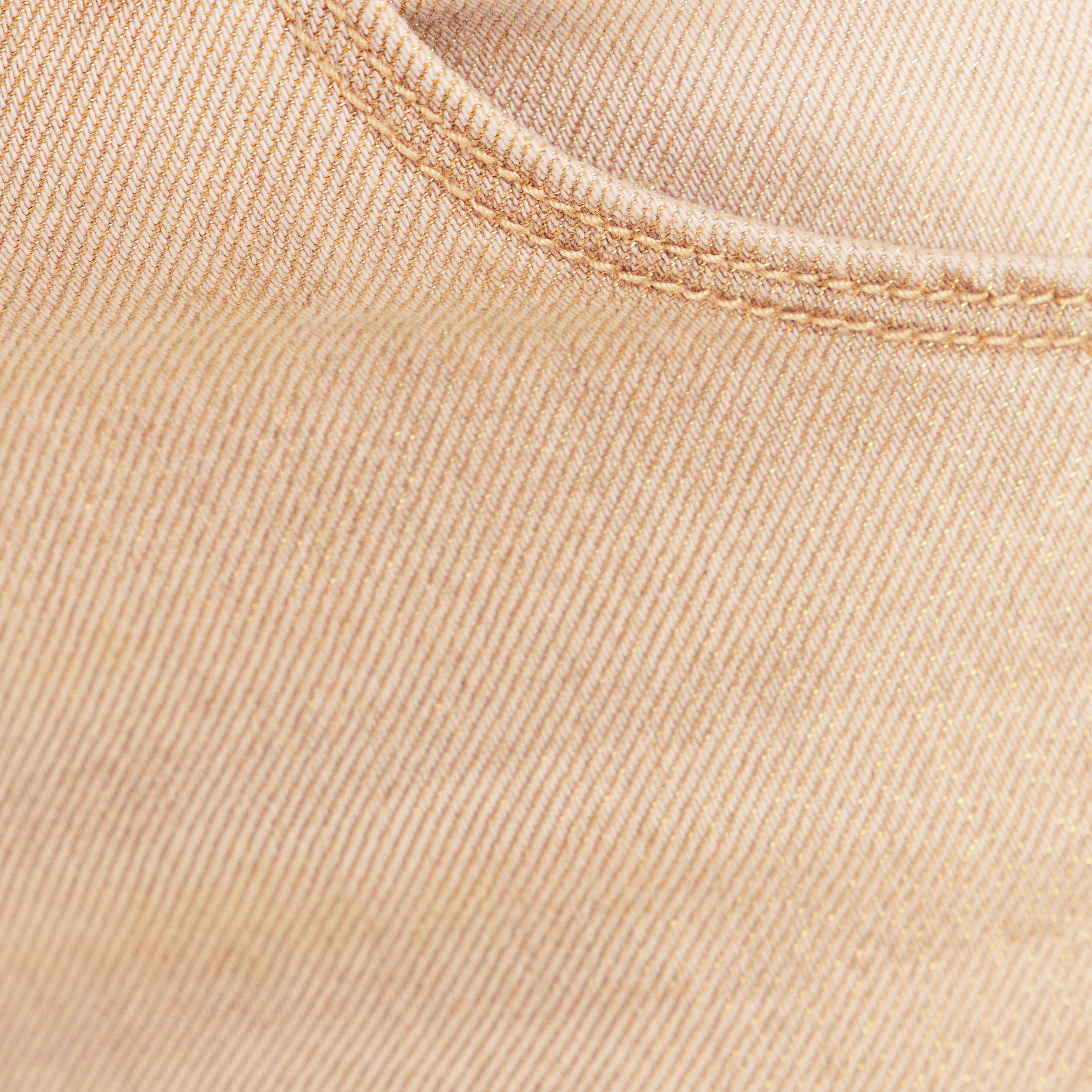 Jean taille bascul&eacute;e denim beige femme