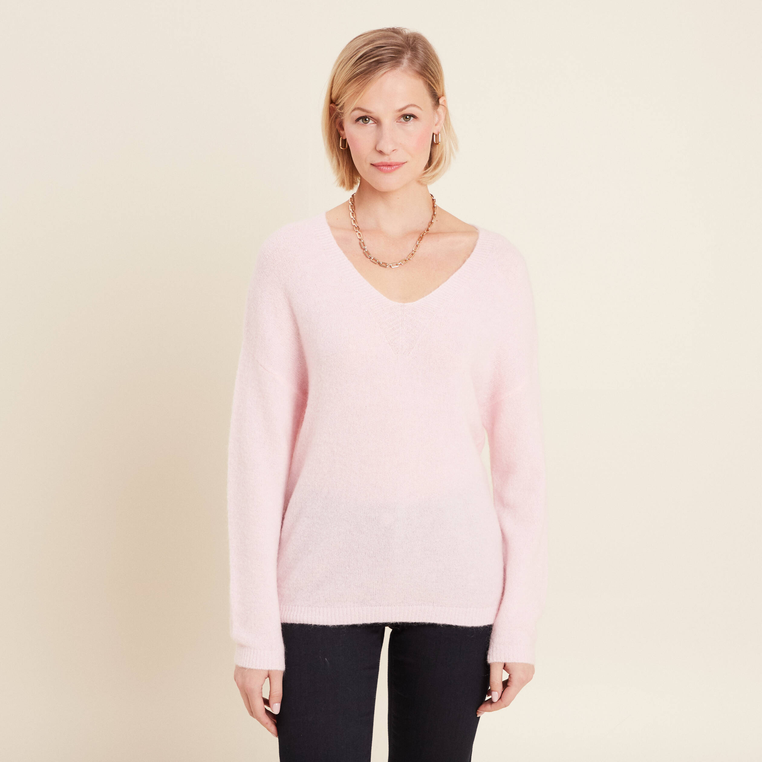 pull manches longues rose femme Pull manches longues rose femme