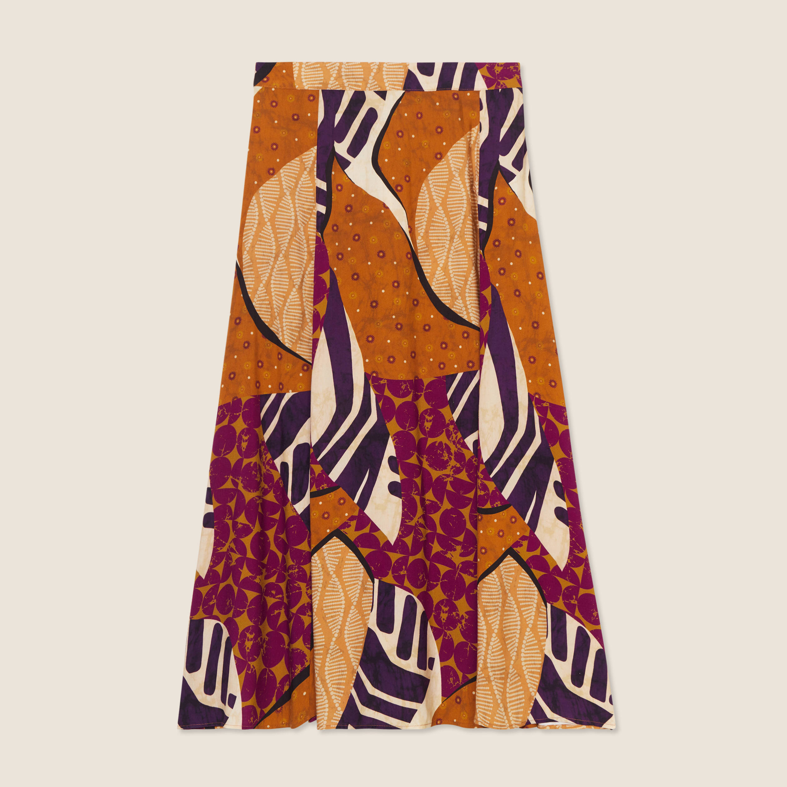 Jupe longue &eacute;vas&eacute;e multicolore femme