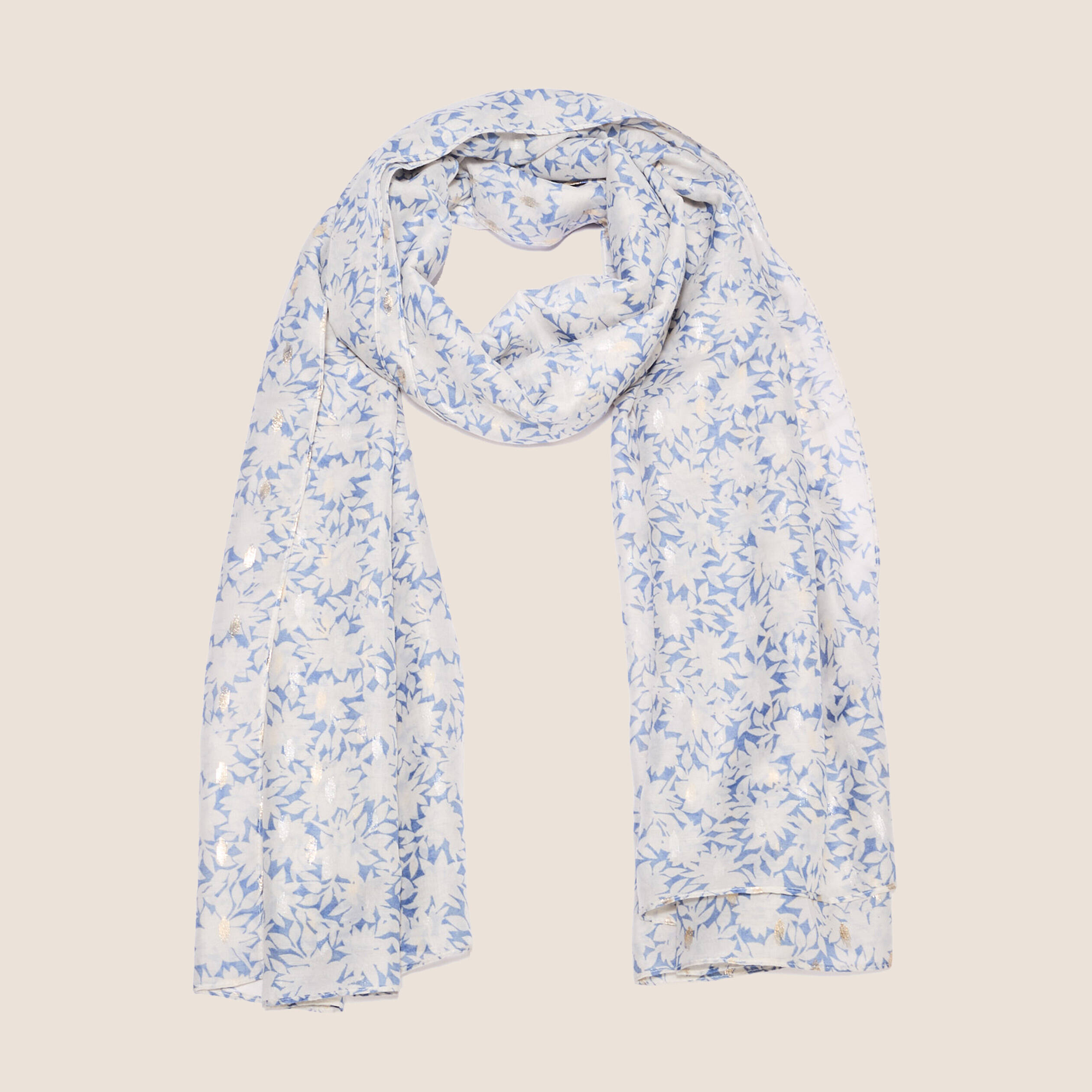 Foulard en voile transparent bleu ciel femme