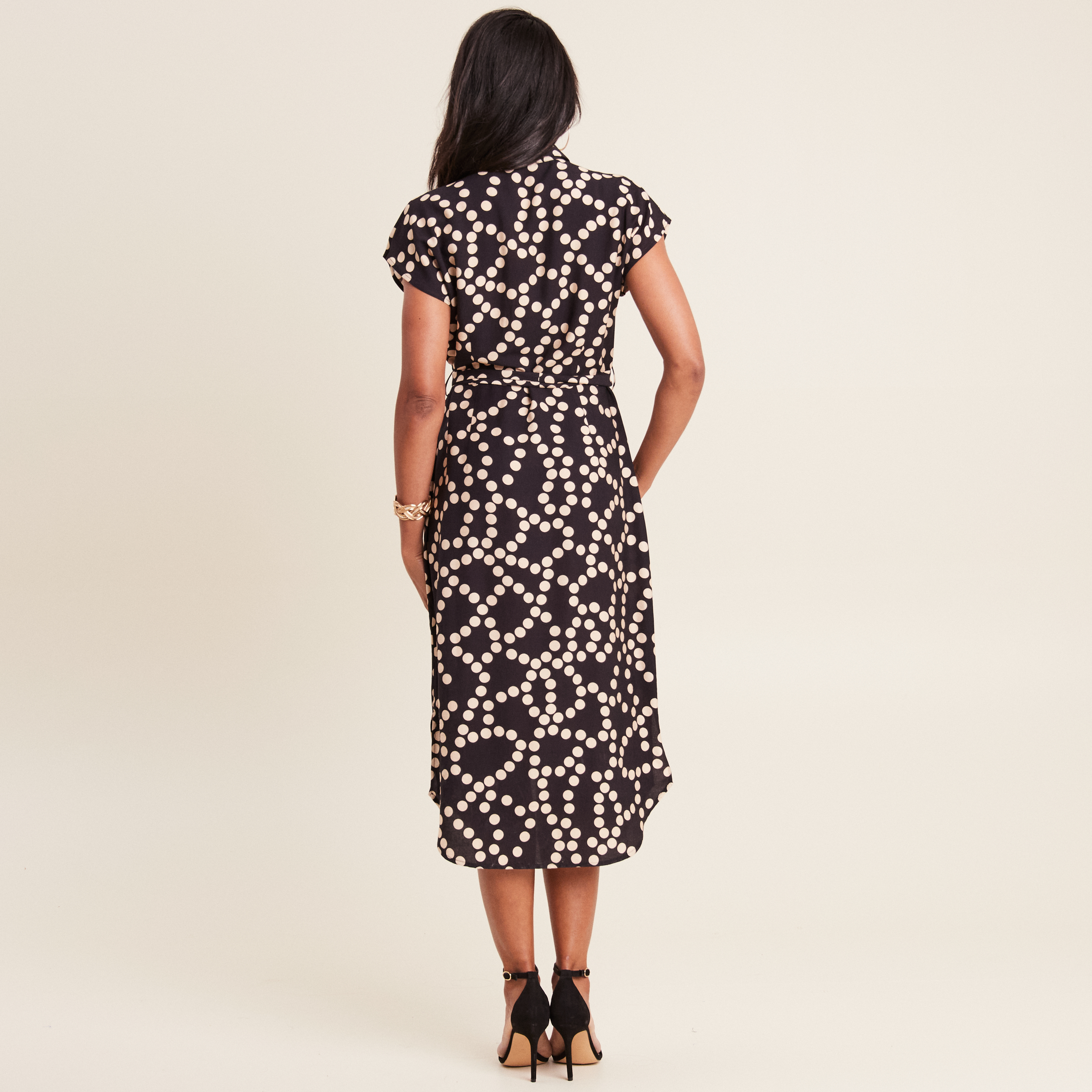 robe chemise midi ceinturee noir femme Robe chemise midi ceinturée noir femme