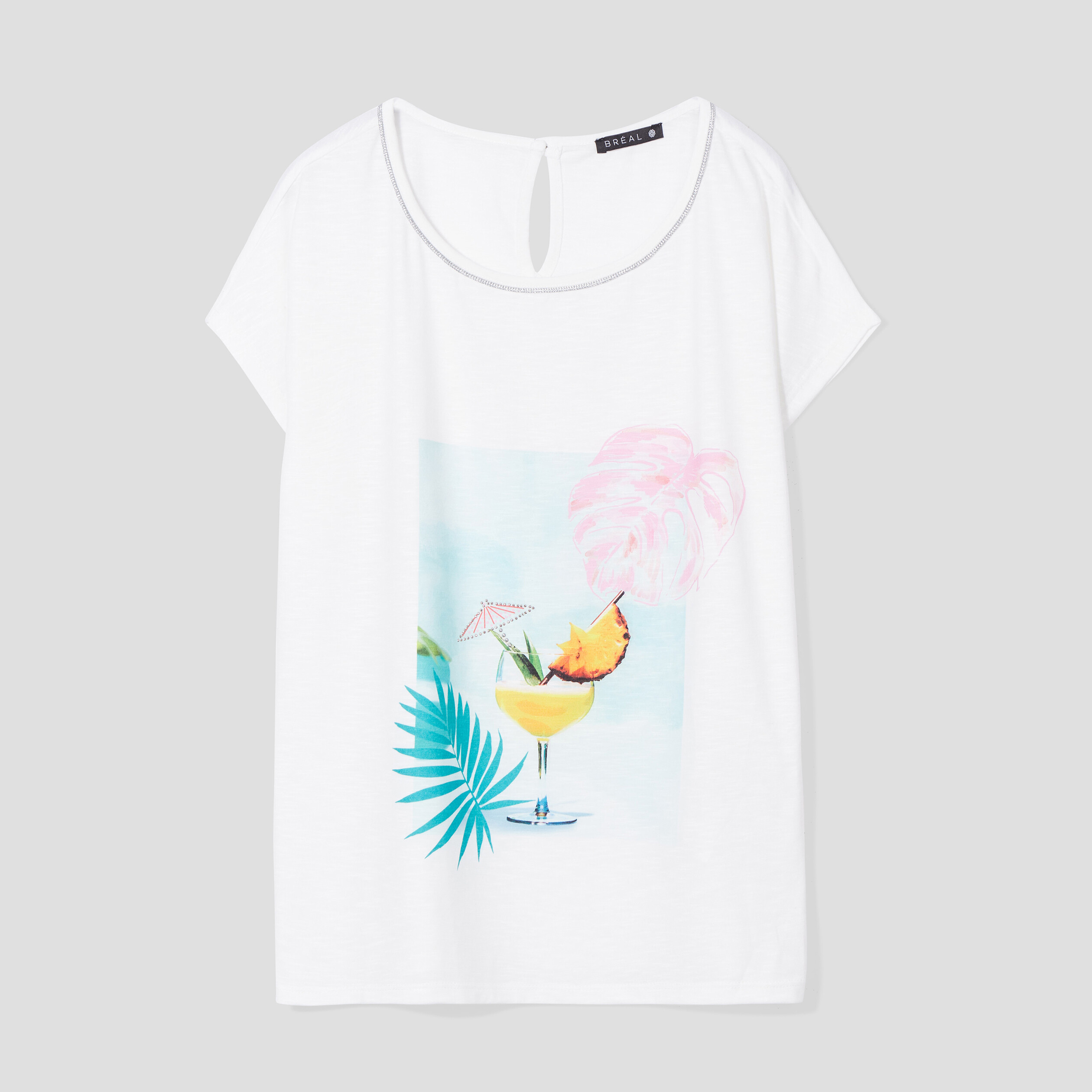 T-shirt manches courtes ecru femme