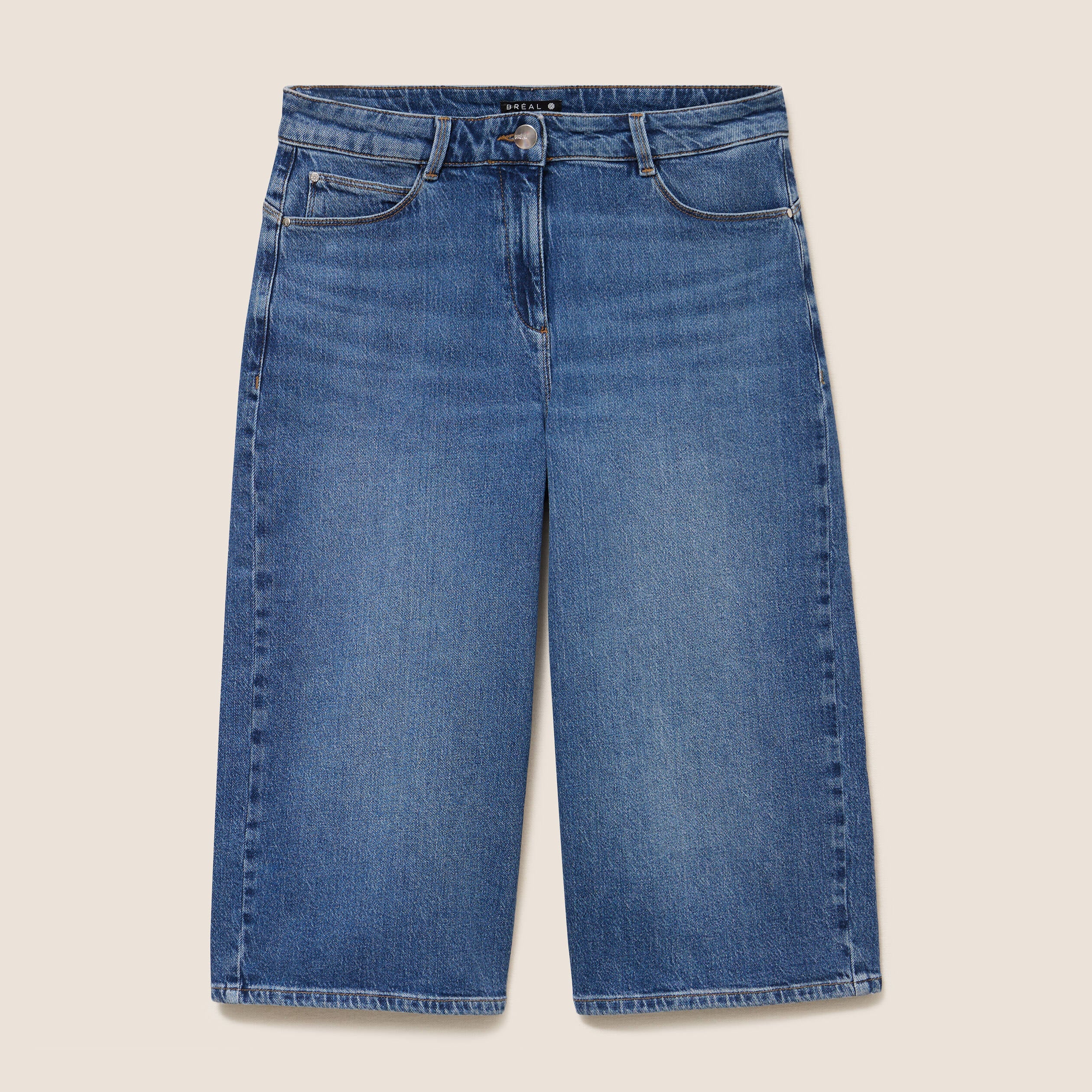 Jean large taille haute denim denim stone femme