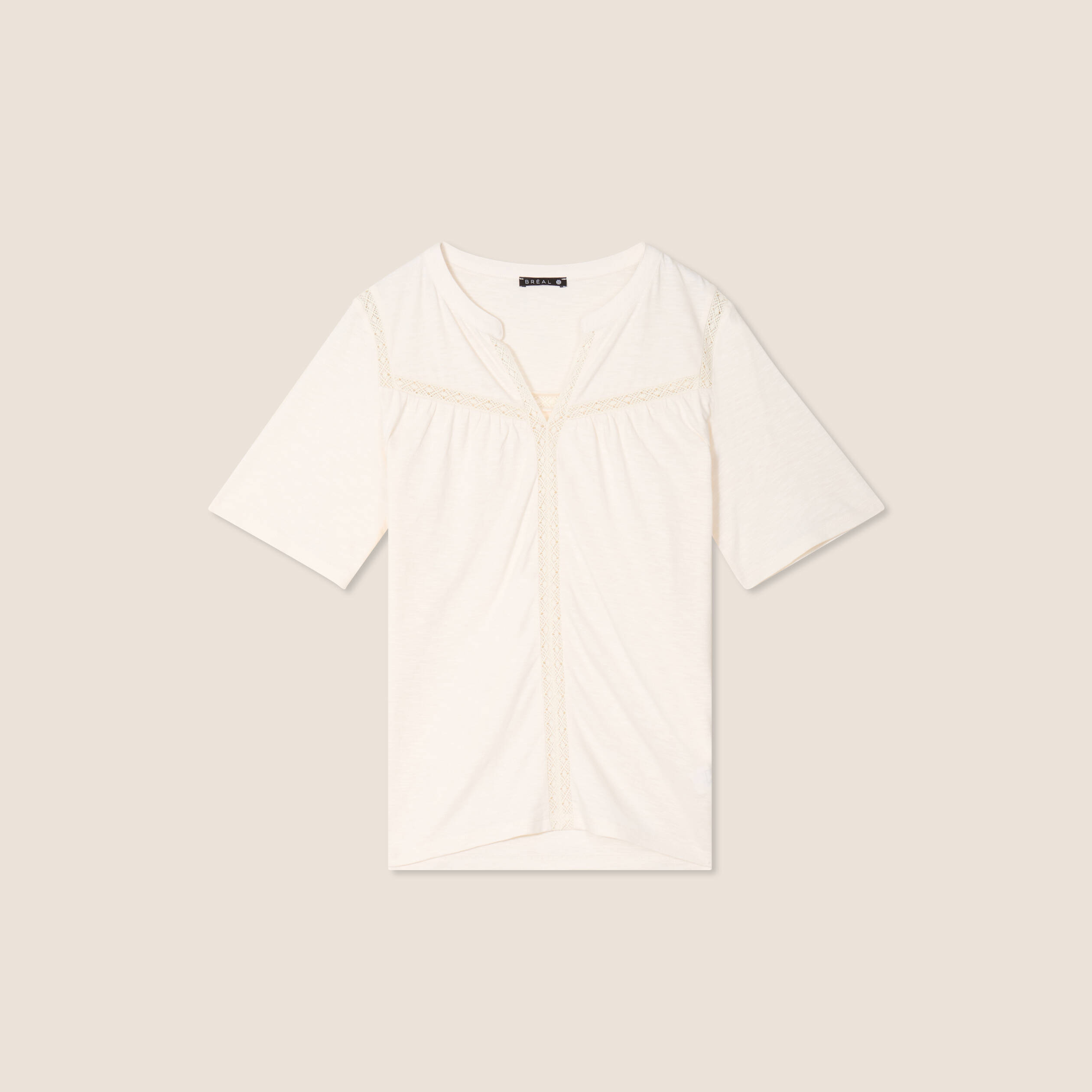t shirt manches courtes ecru femme T-shirt manches courtes ecru femme