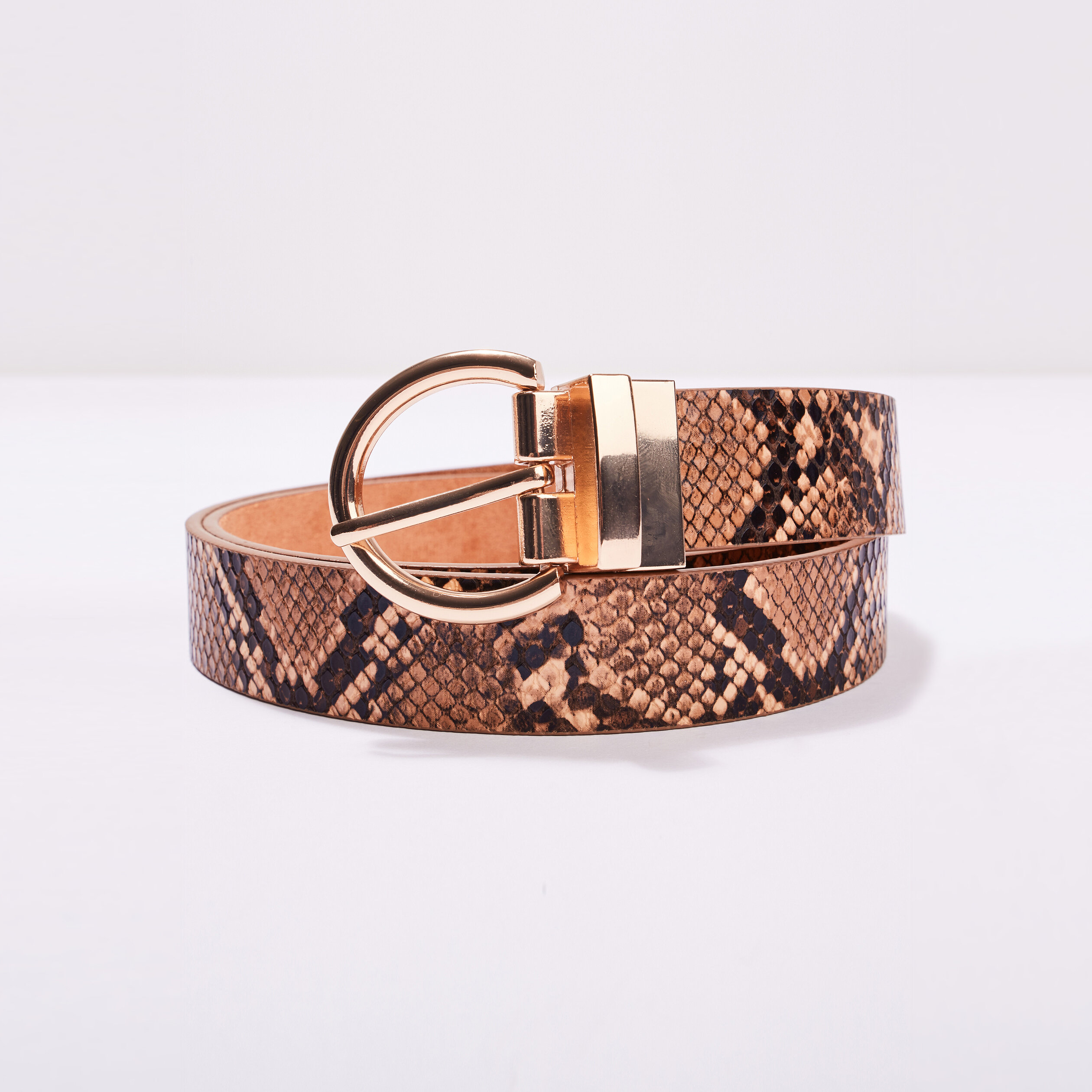 Ceinture réversible marron clair femme