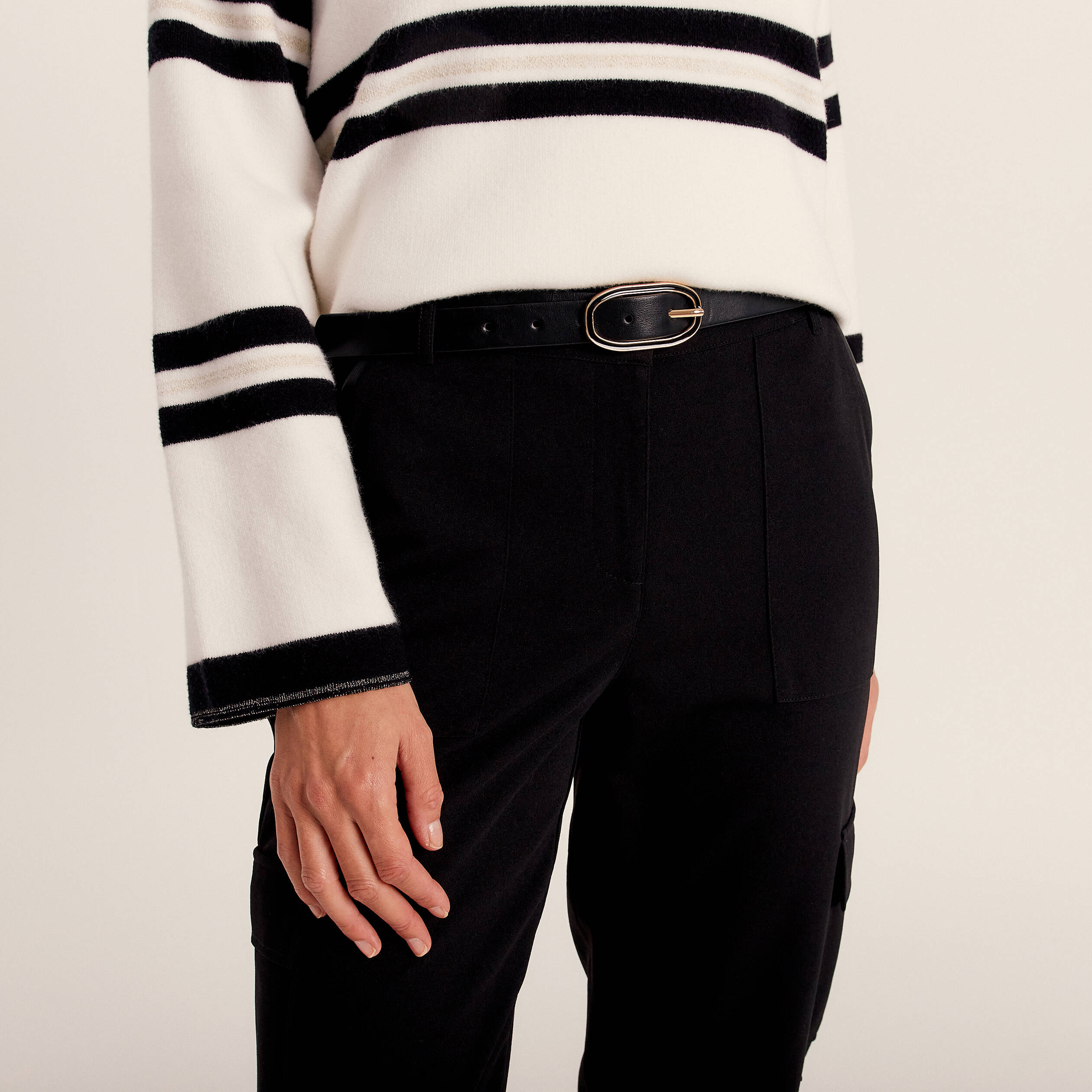 Ceinture avec boucle noir femme