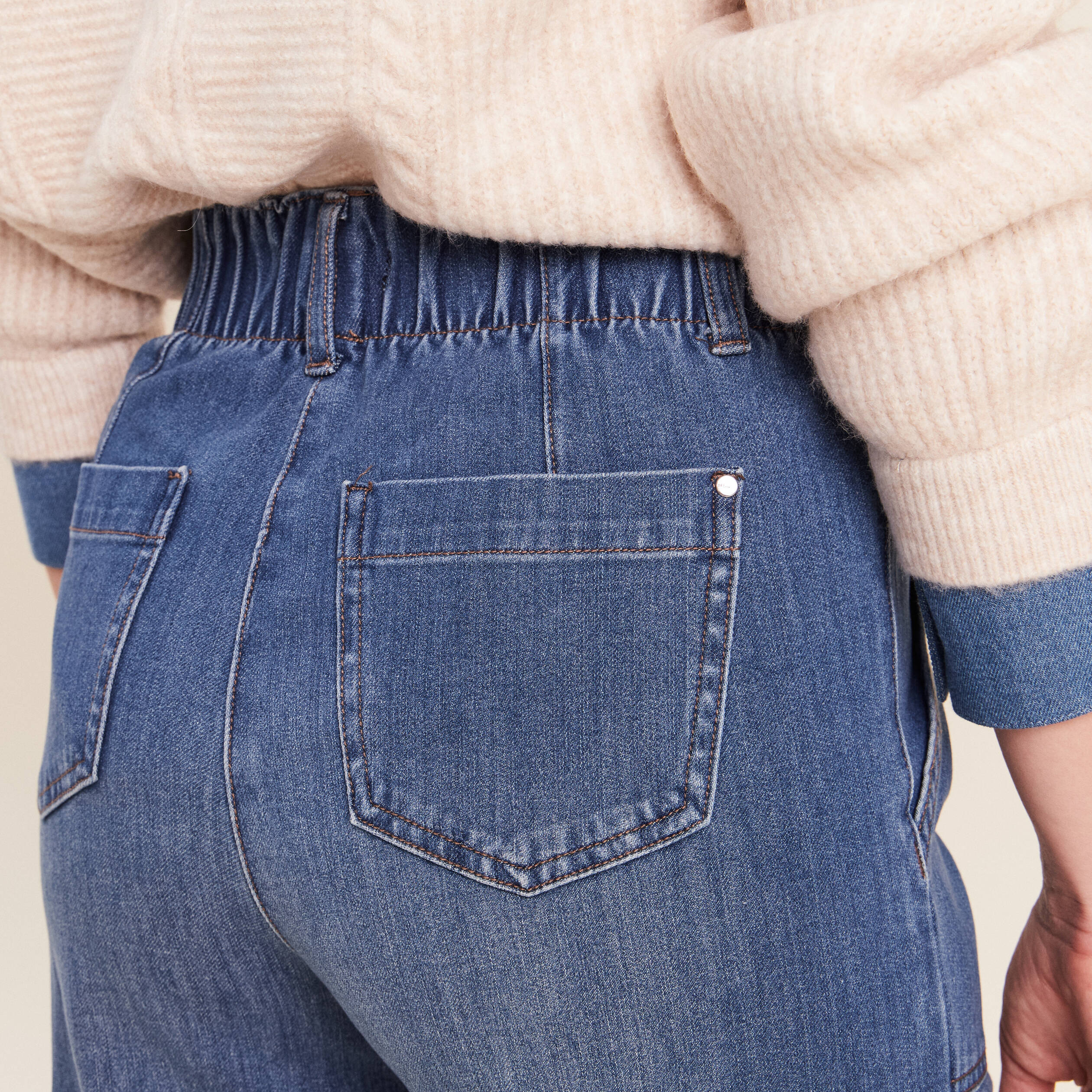 Jean denim denim stone femme