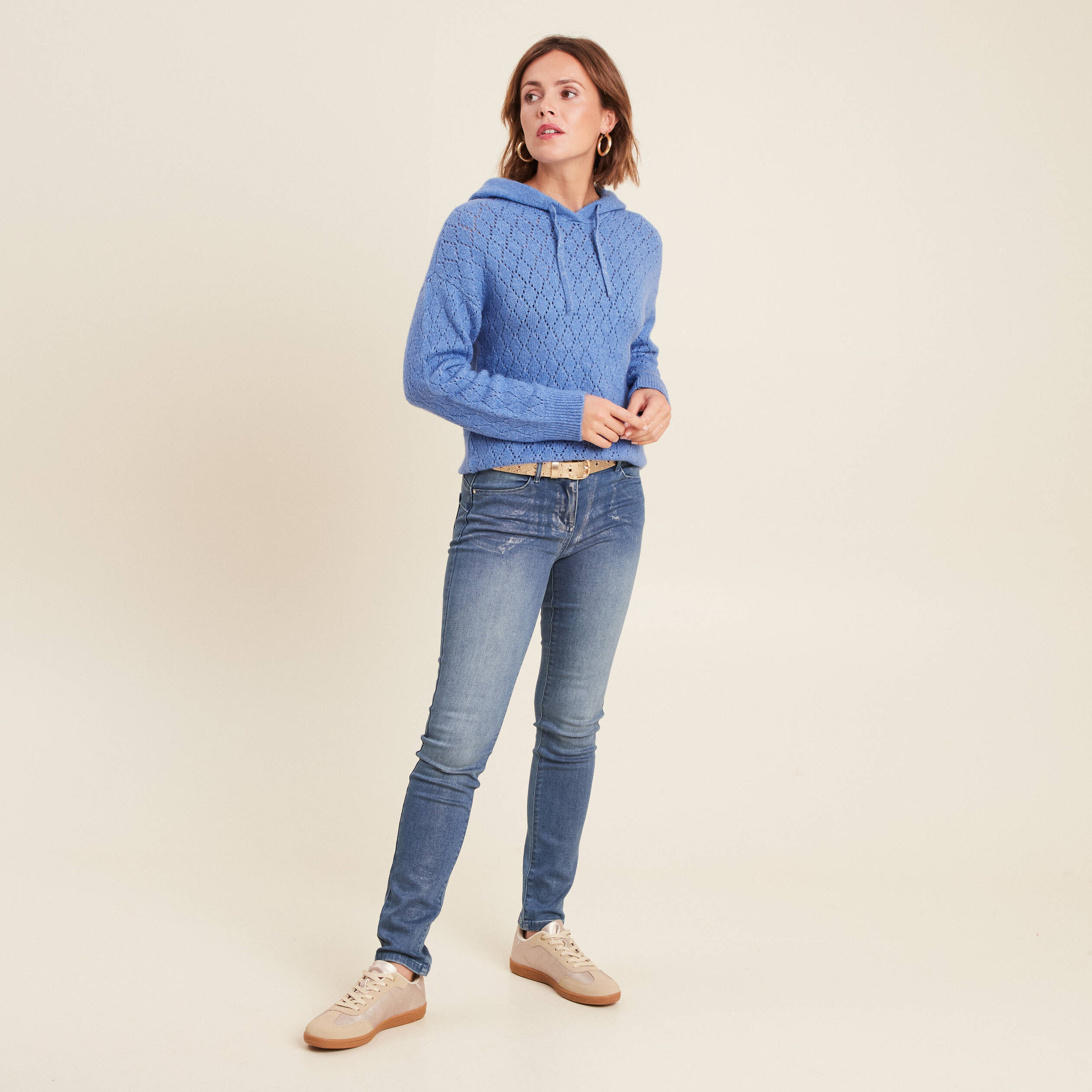 pull a capuche bleu violet femme Pull à capuche bleu violet femme
