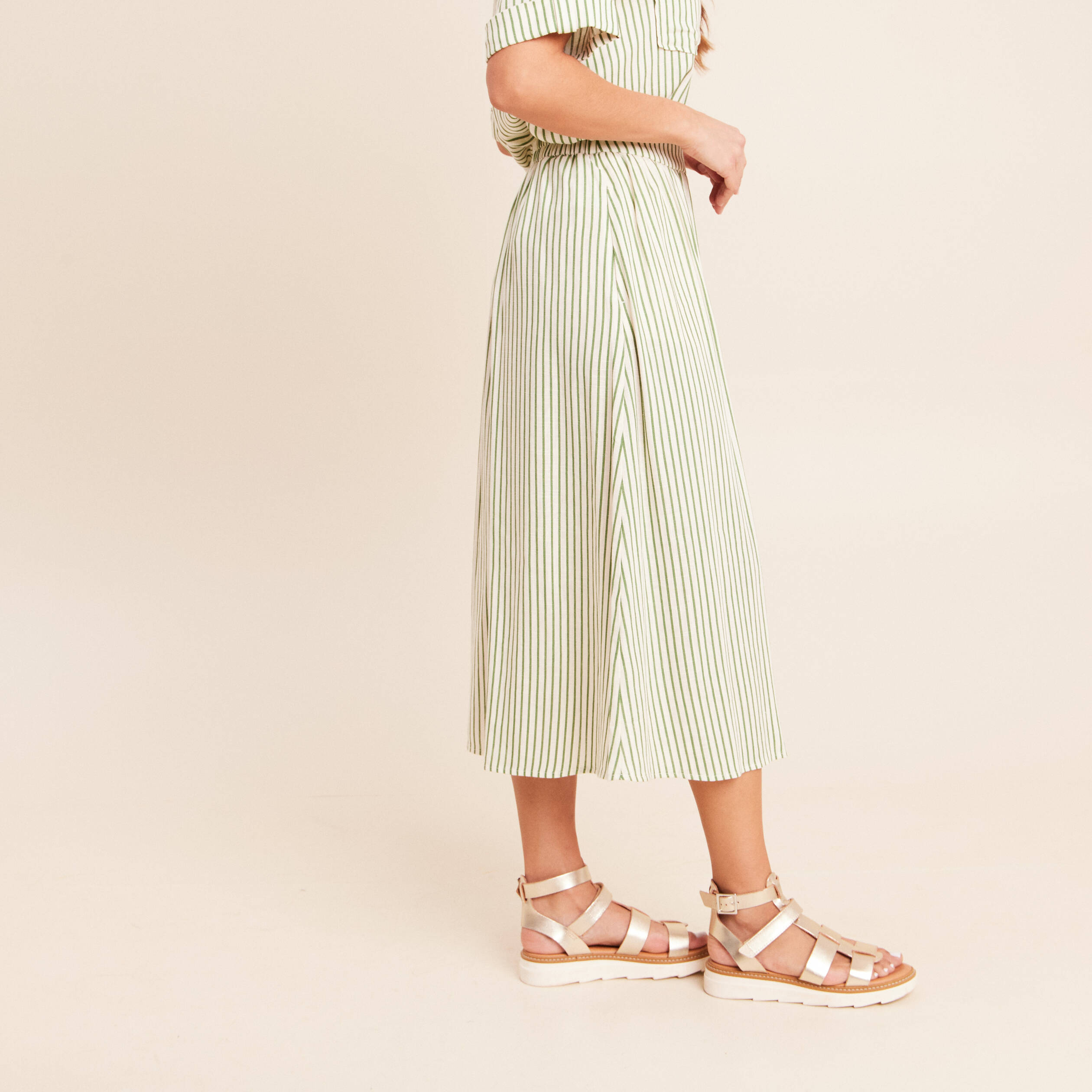 Jupe longue &eacute;vas&eacute;e blanc femme