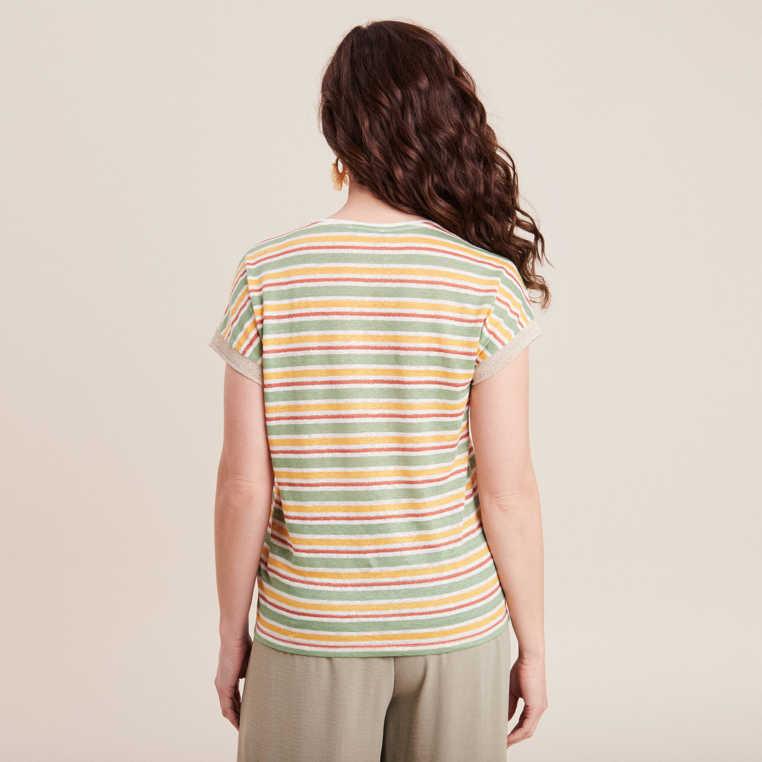 t shirt manches courtes beige femme T-shirt manches courtes beige femme