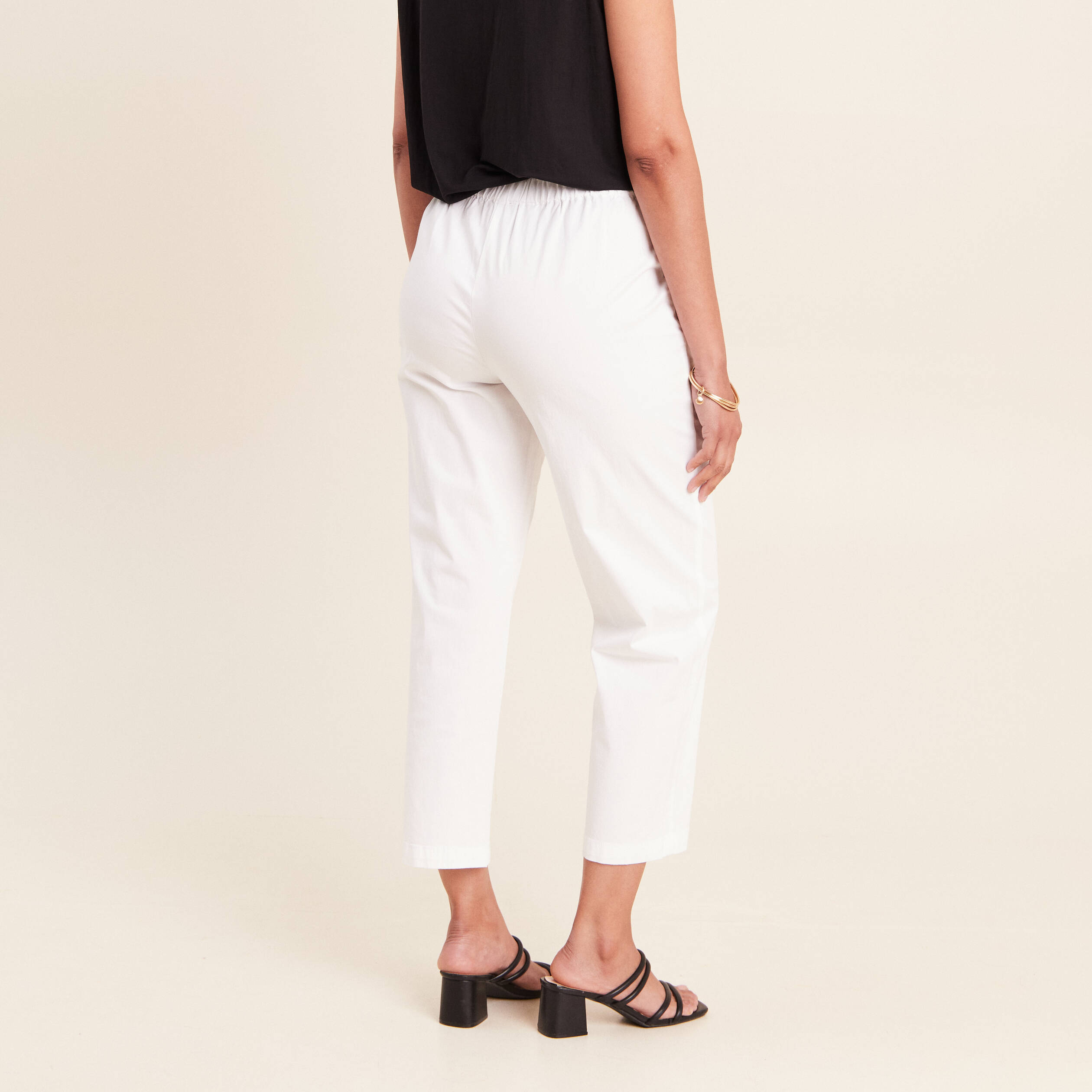 Pantalon mom blanc femme