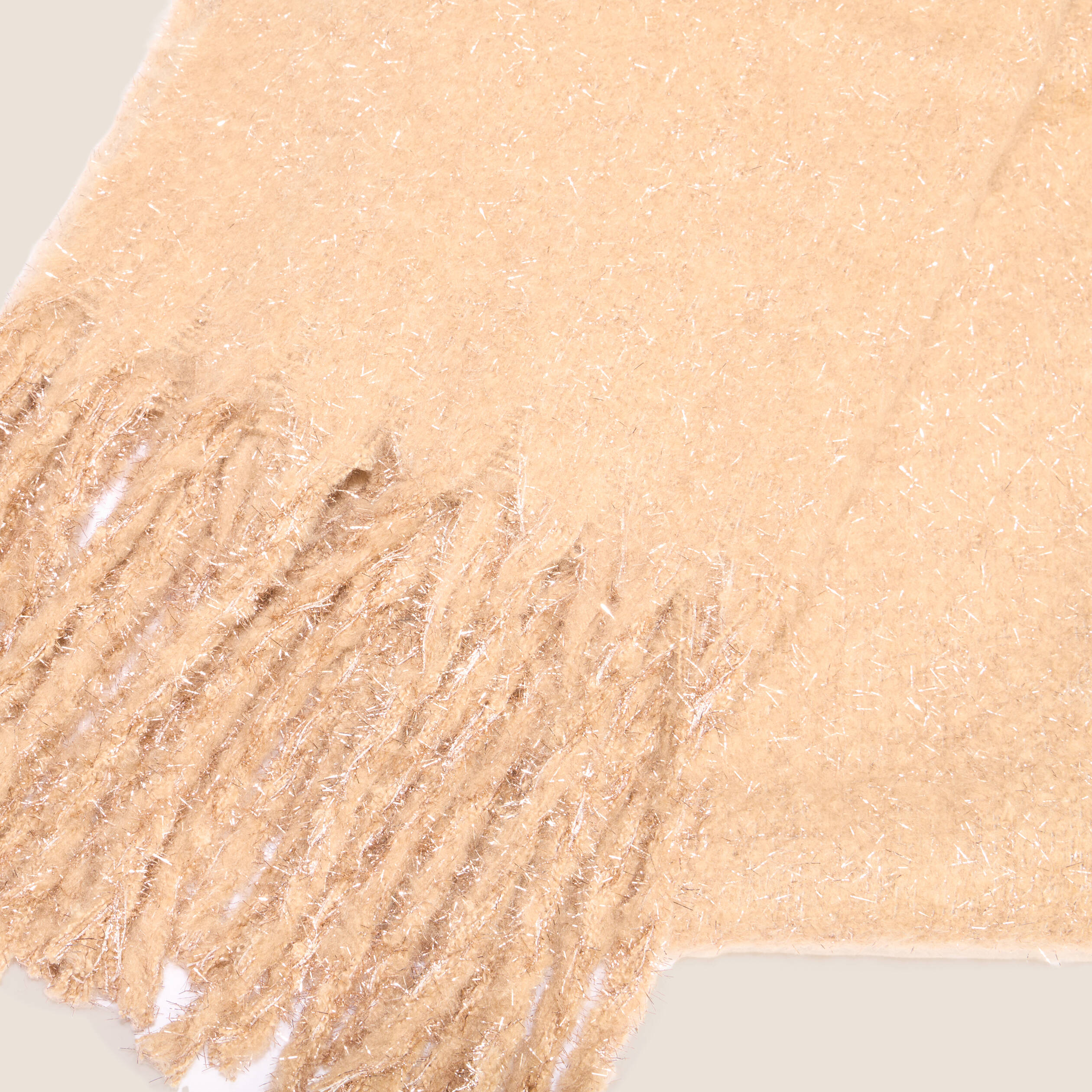 Echarpe plaid en tissu fluide couleur or femme