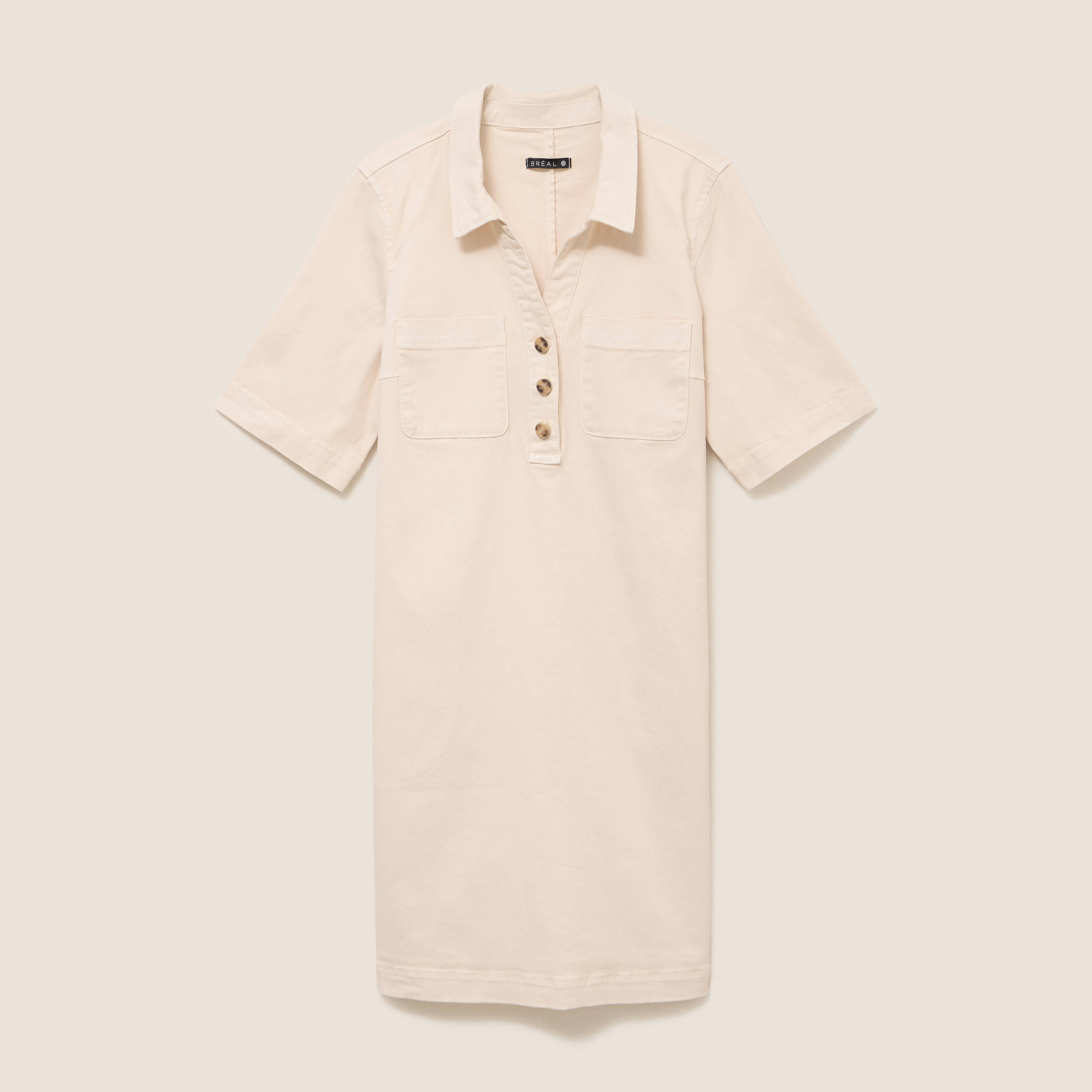 Robe courte en coton ivoire femme