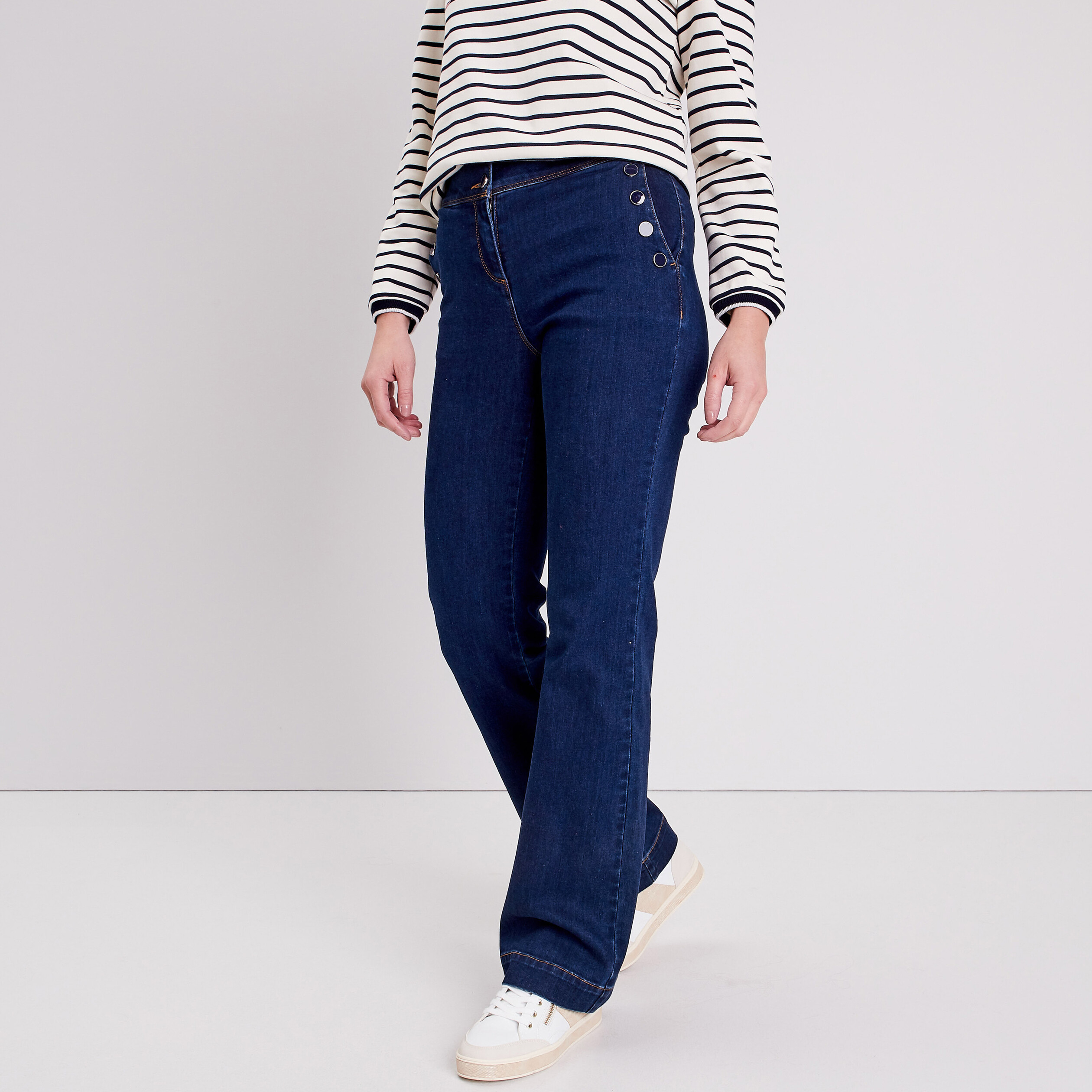 jean bootcut taille haute denim stone femme Jean bootcut taille haute denim stone femme
