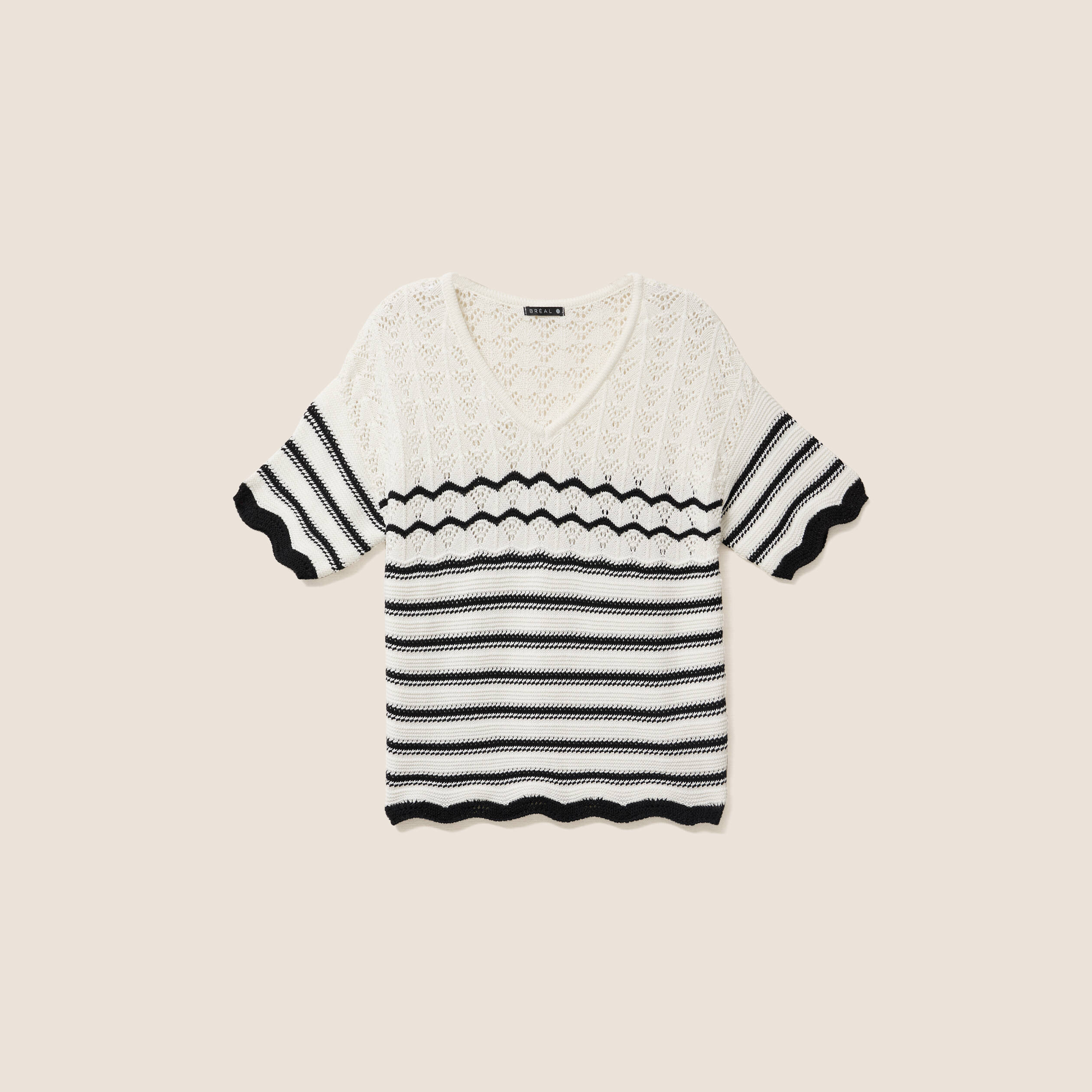 Pull col v noir femme