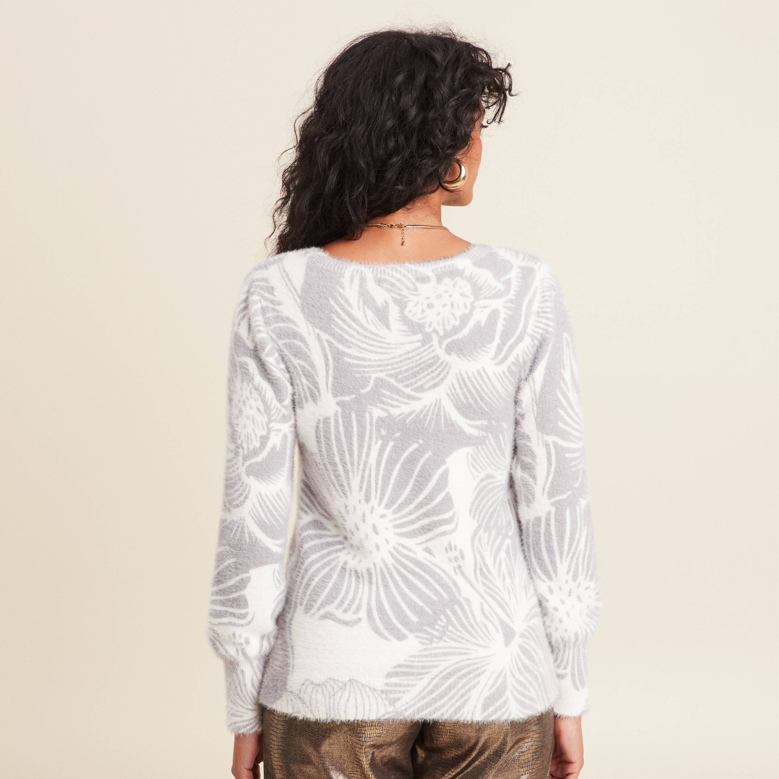 pull manches longues gris femme Pull manches longues gris femme