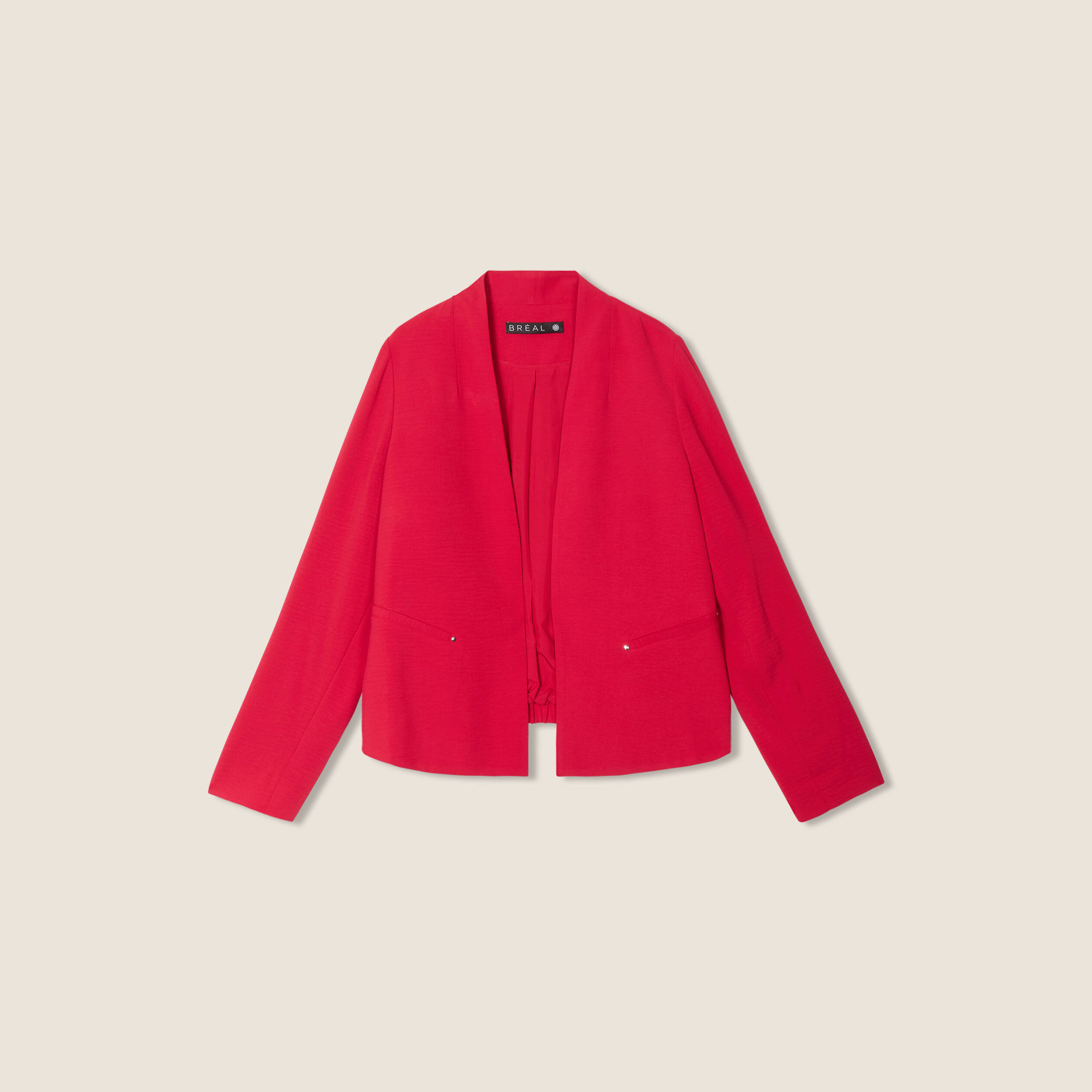 veste droite fluide rose cerise femme Veste droite fluide rose cerise femme
