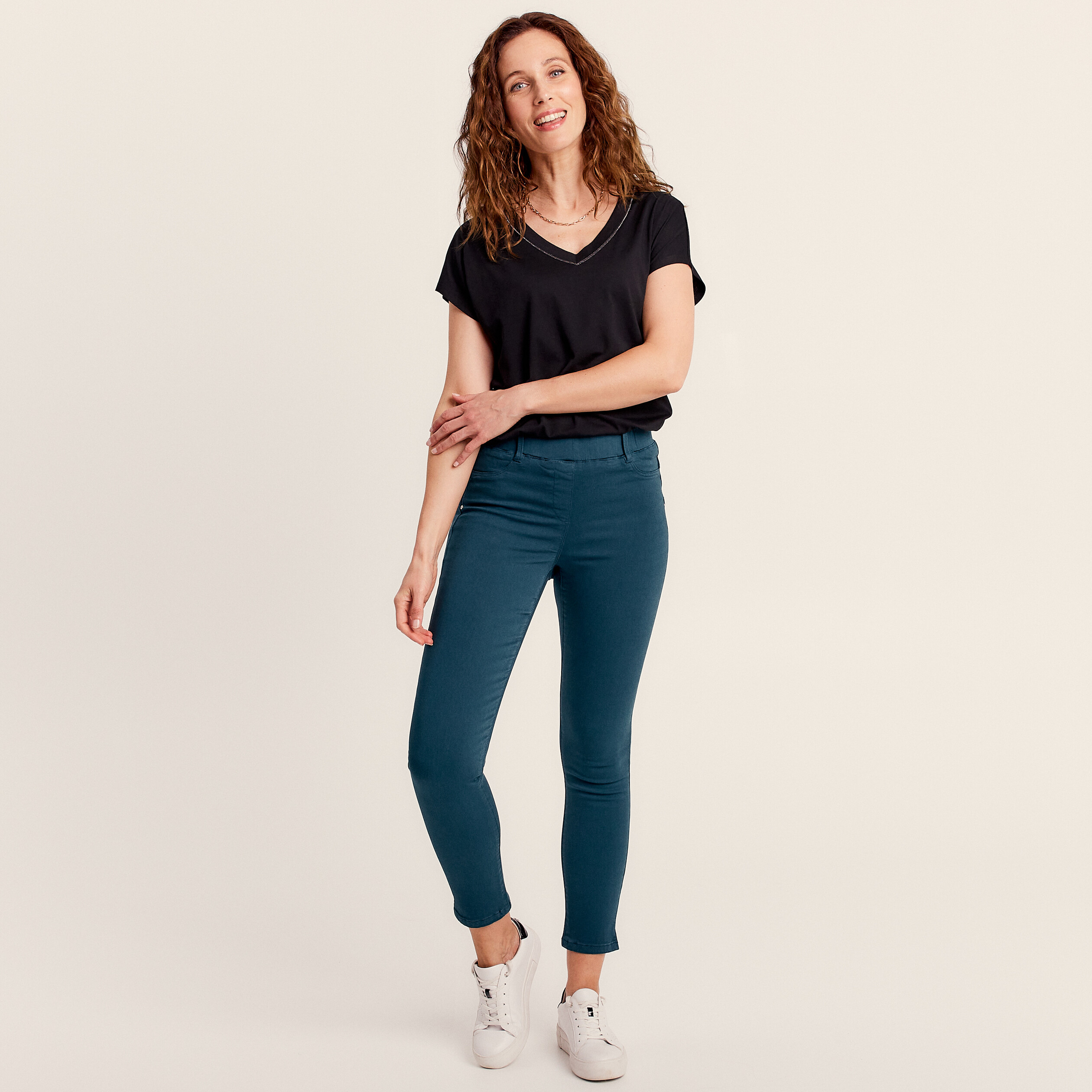 Tregging taille standard bleu canard femme
