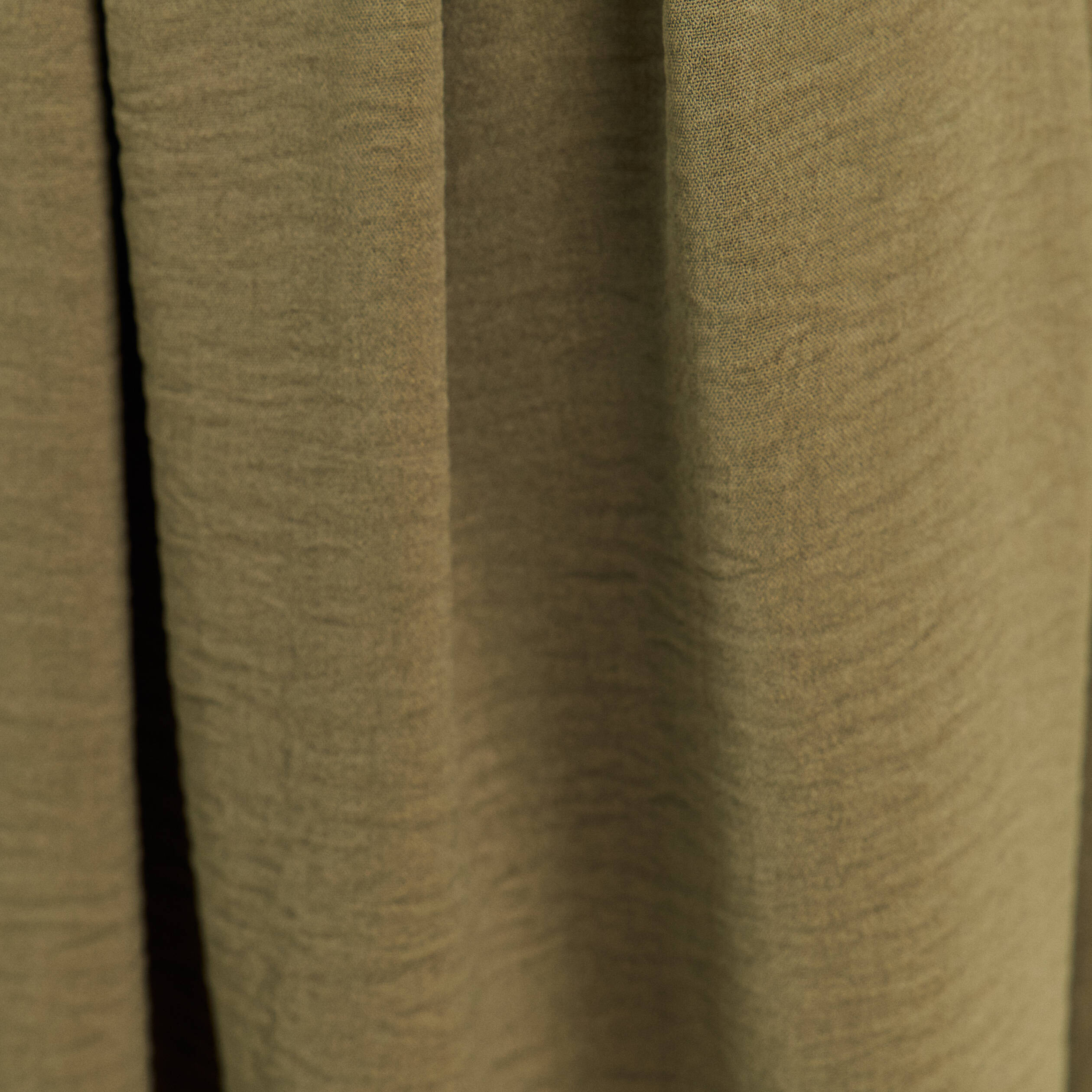 Robe patineuse 3/4 col chemise vert kaki femme