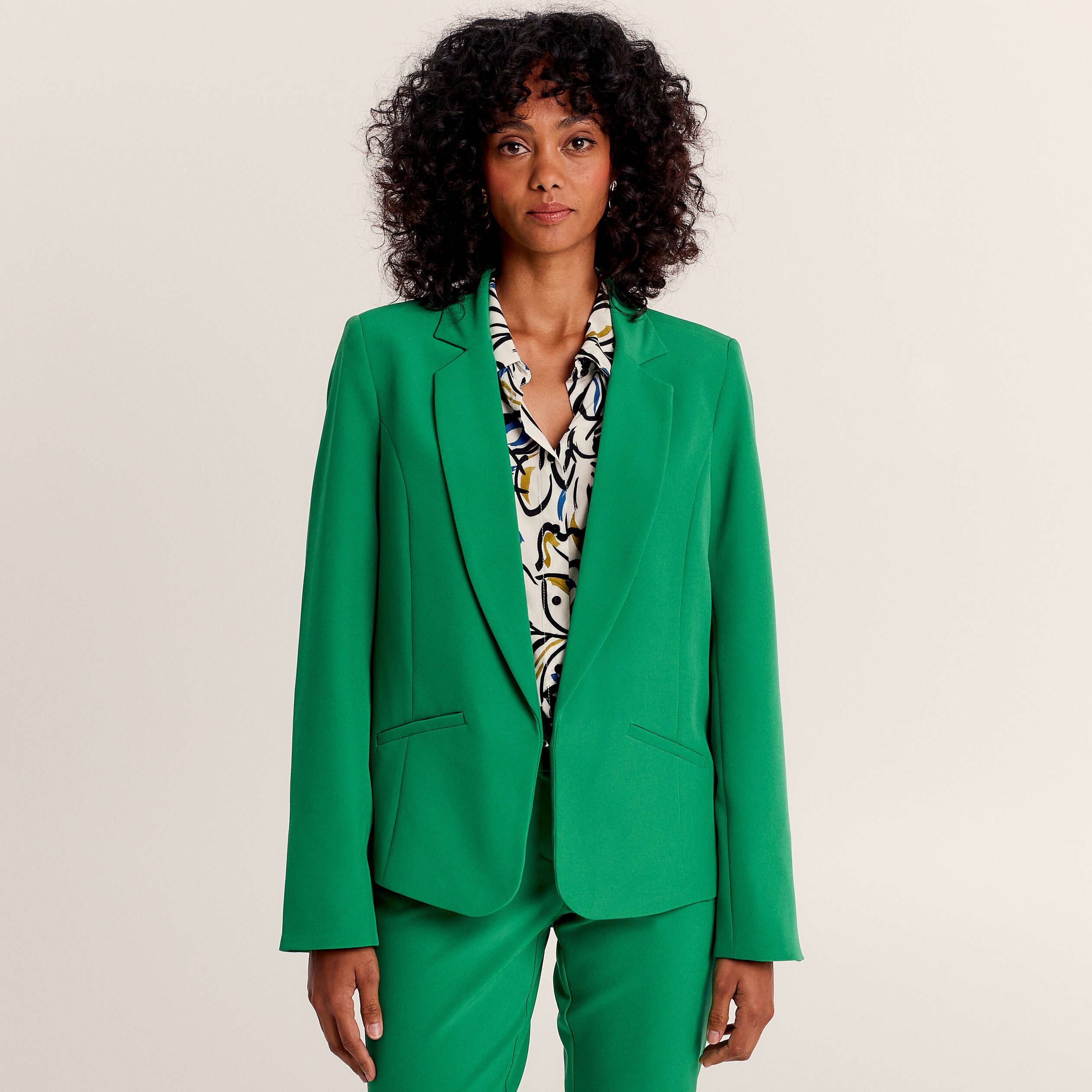 veste city droite manches 34 vert femme Veste city droite manches 3/4 vert femme