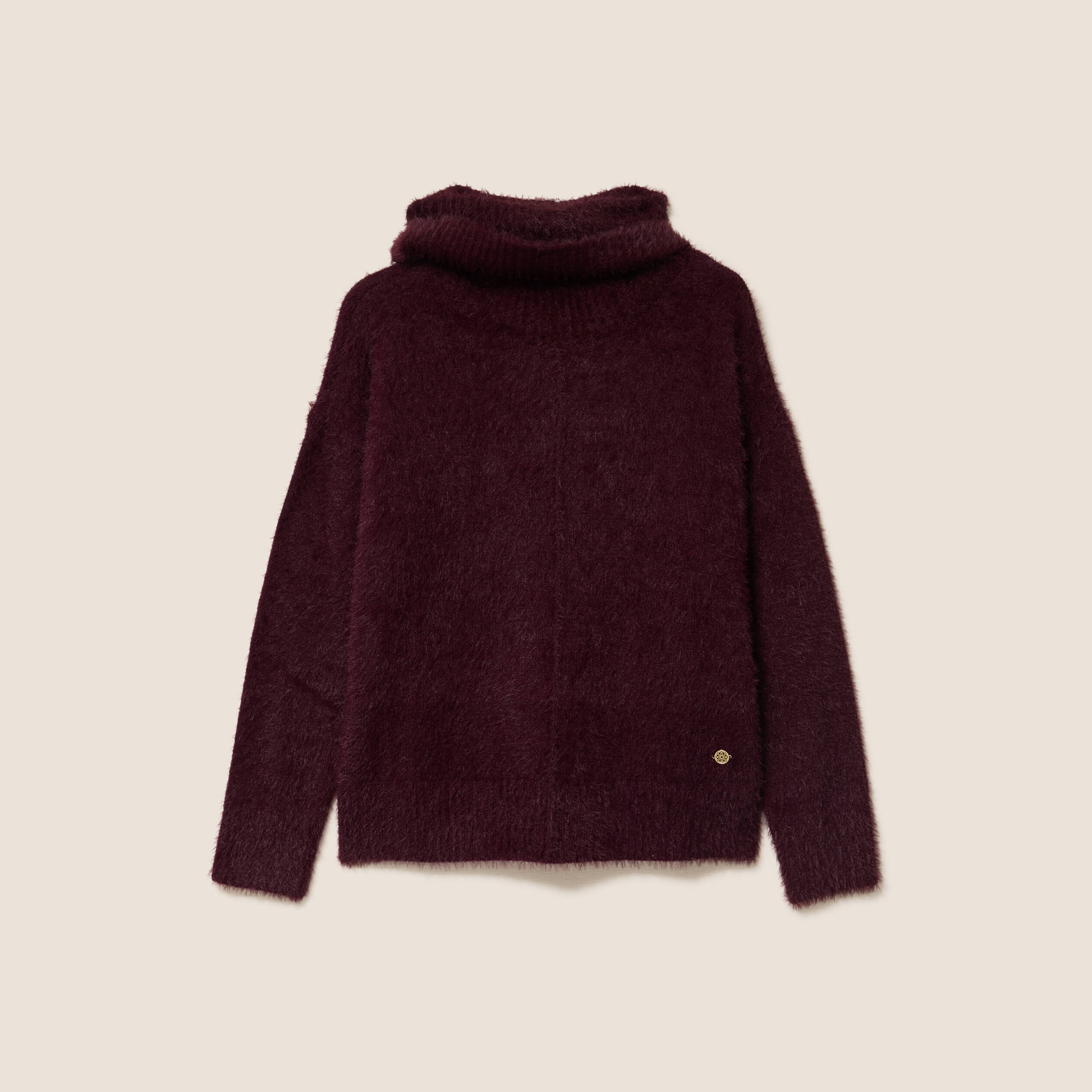 Pull manches longues bordeaux femme