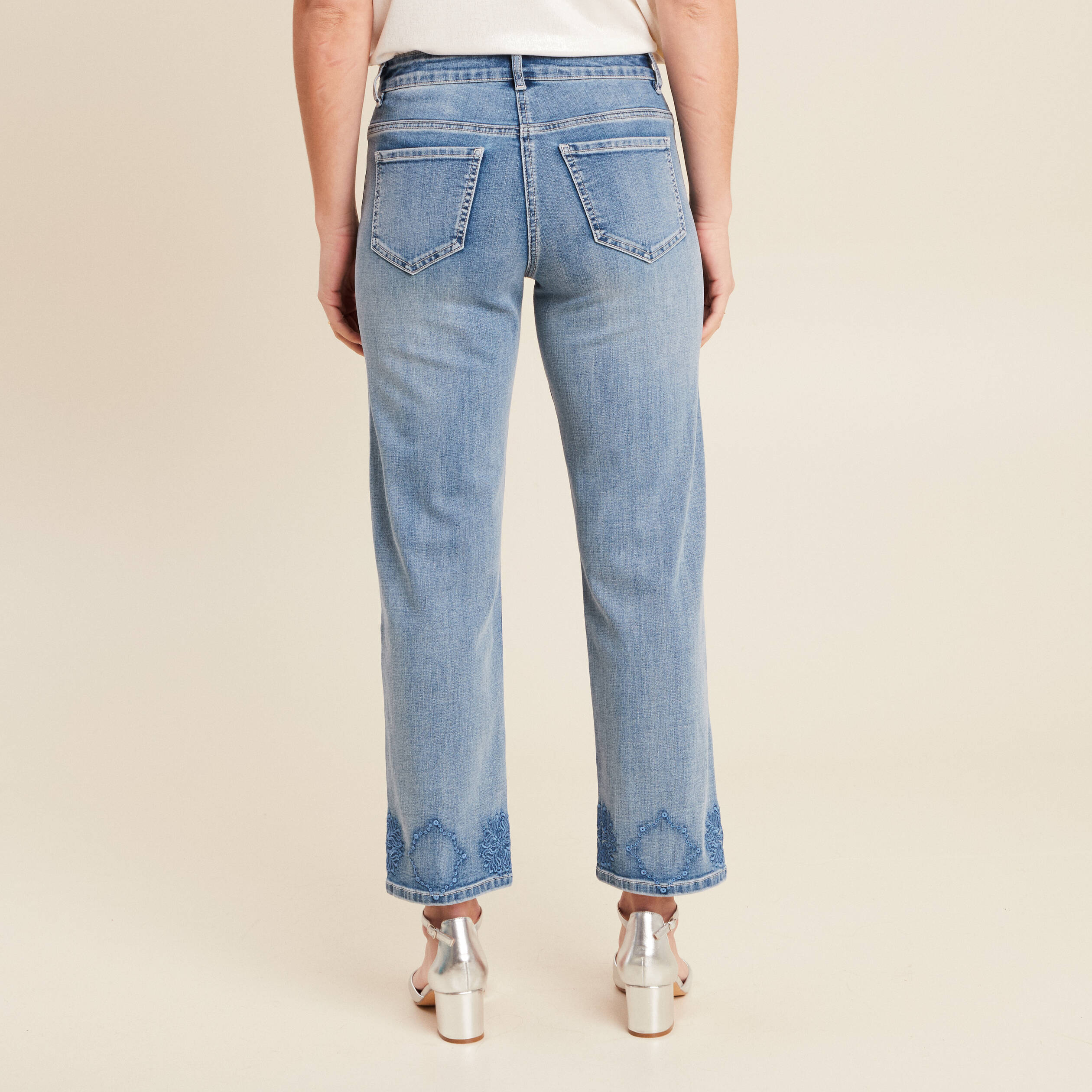 jean large 78eme denim double stone femme Jean large 7/8ème denim double stone femme