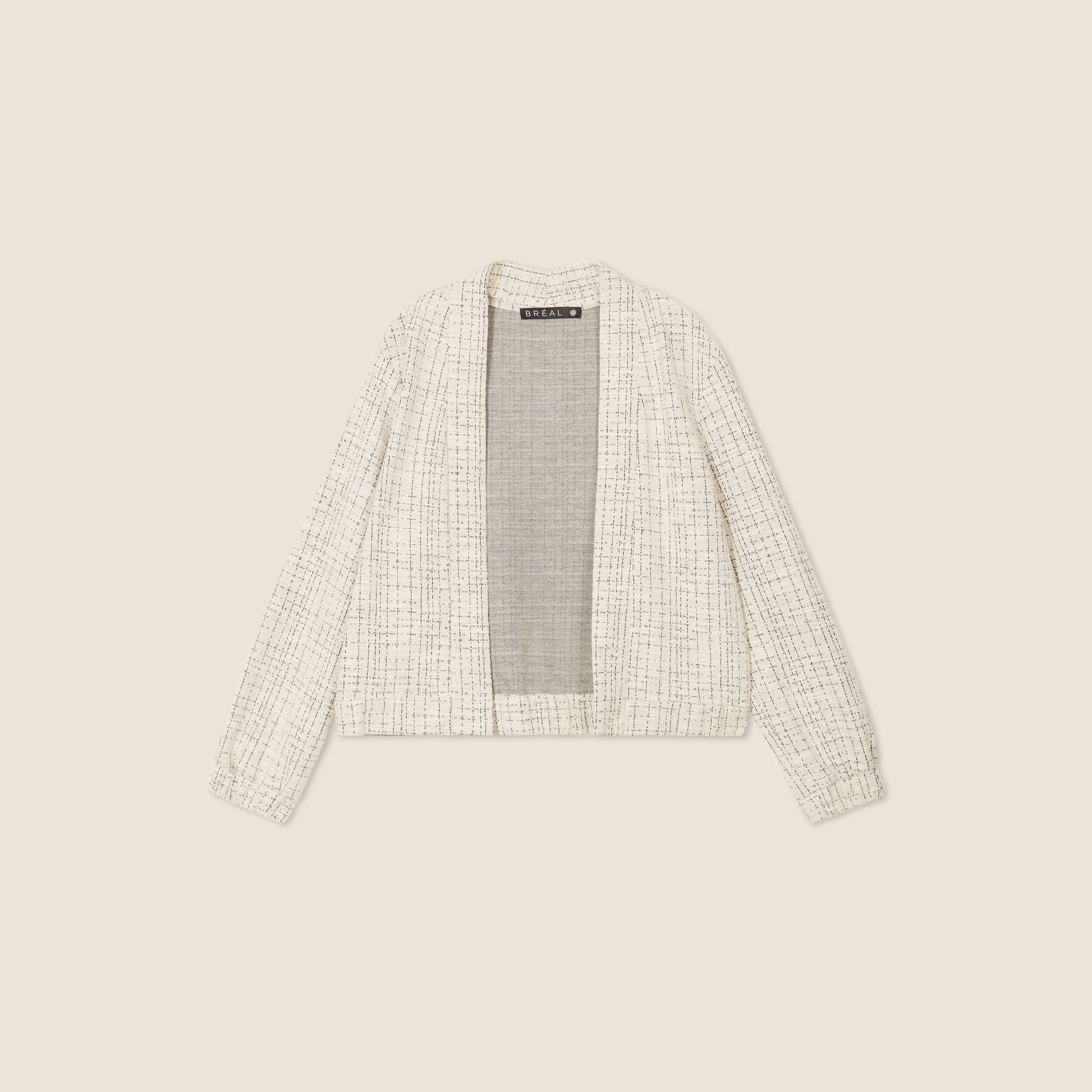veste droite col chale blanc femme Veste droite col châle blanc femme