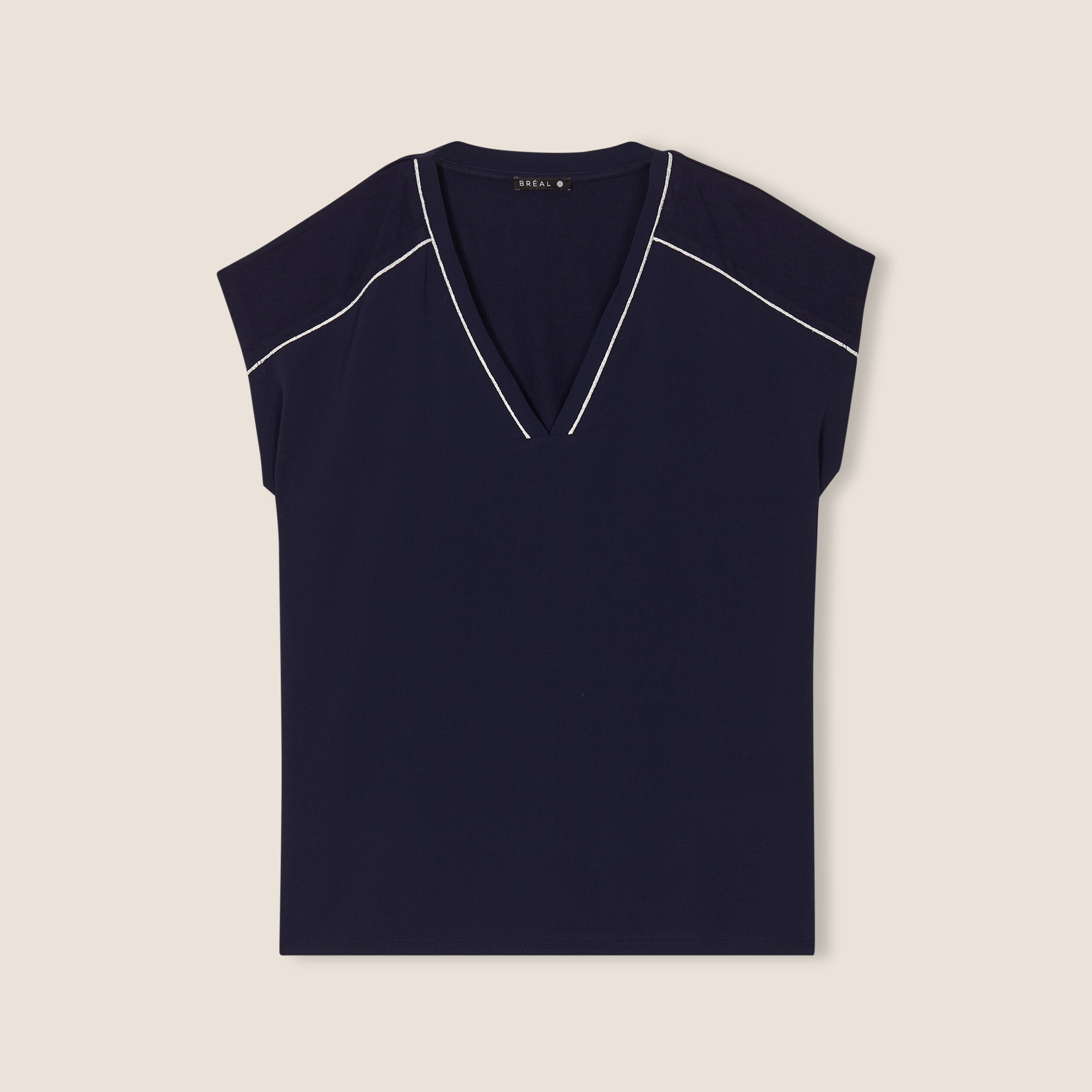 t shirt manches courtes bleu fonce femme T-shirt manches courtes bleu foncé femme