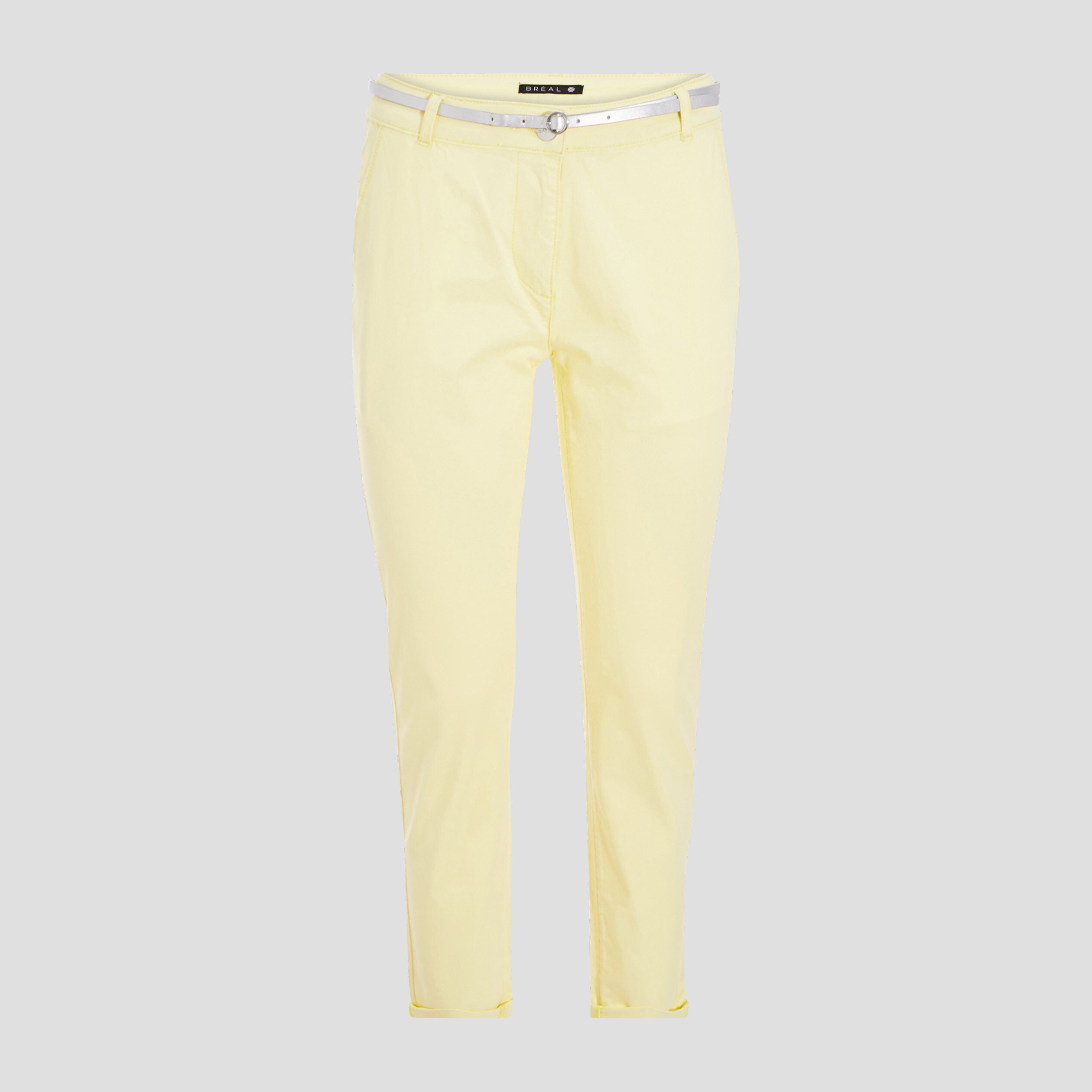 pantalon chino droit jaune pastel femme Pantalon chino droit jaune pastel femme