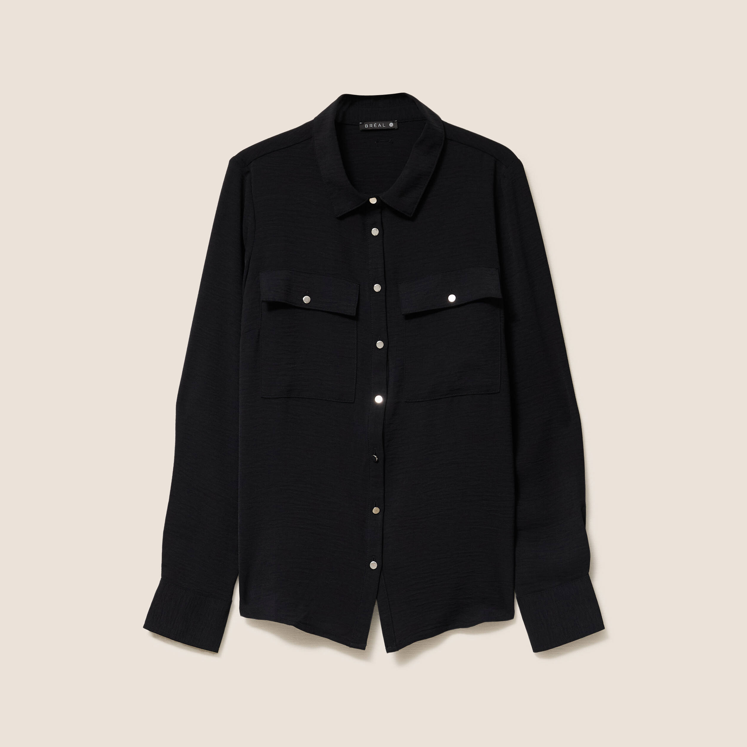 Chemise manches longues noir femme