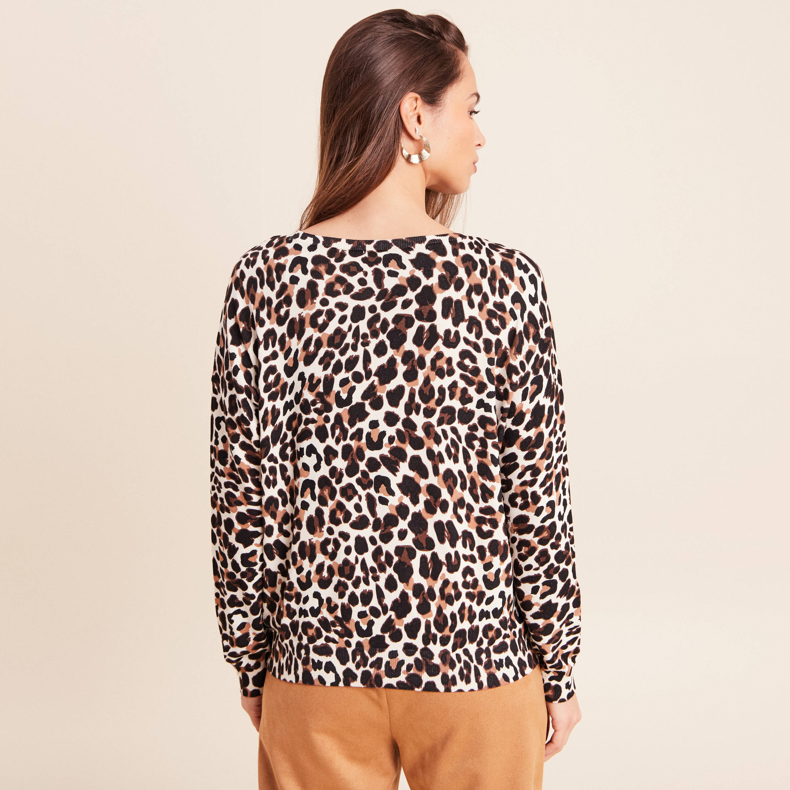Pull manches longues bleu gris femme
