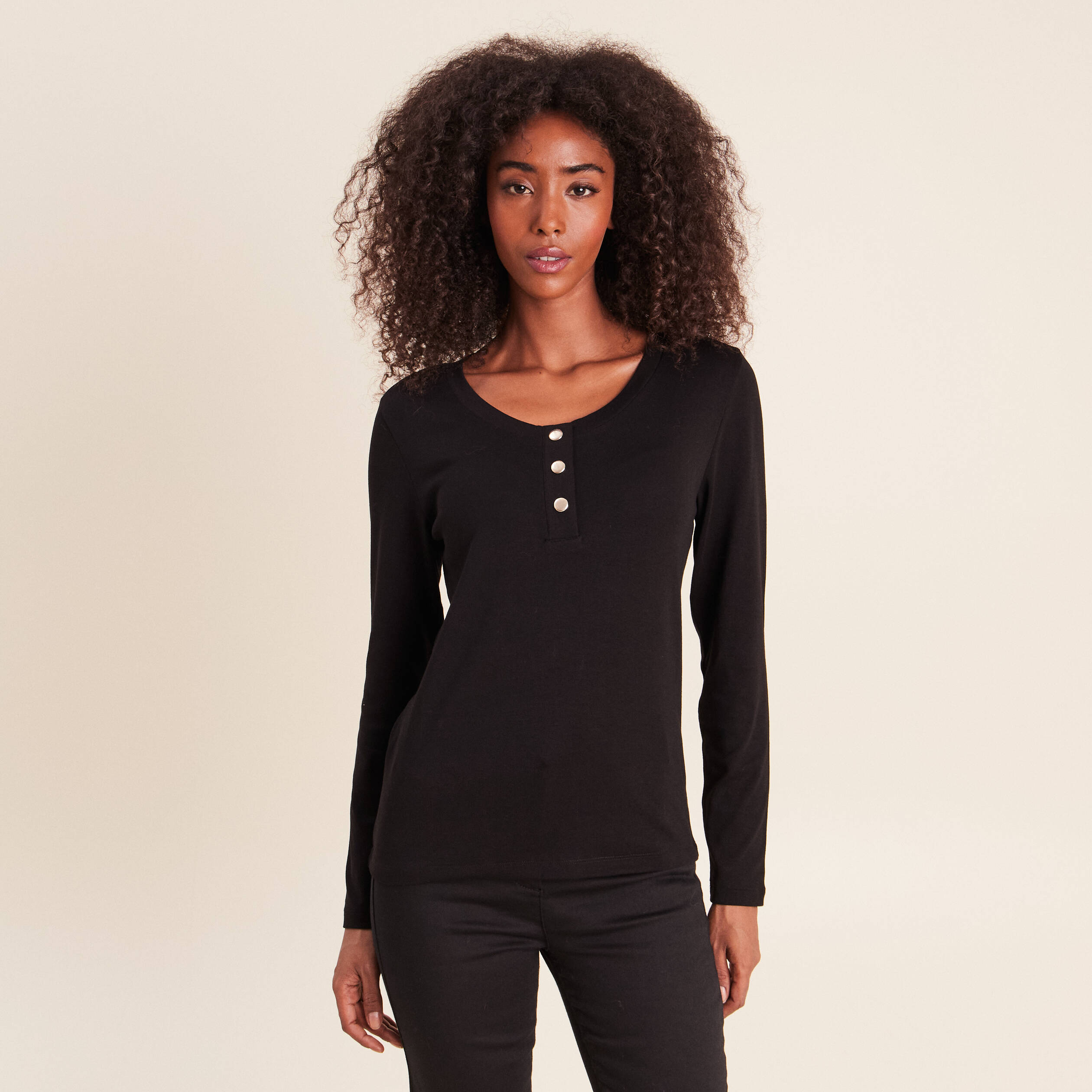 T-shirt manches longues noir femme