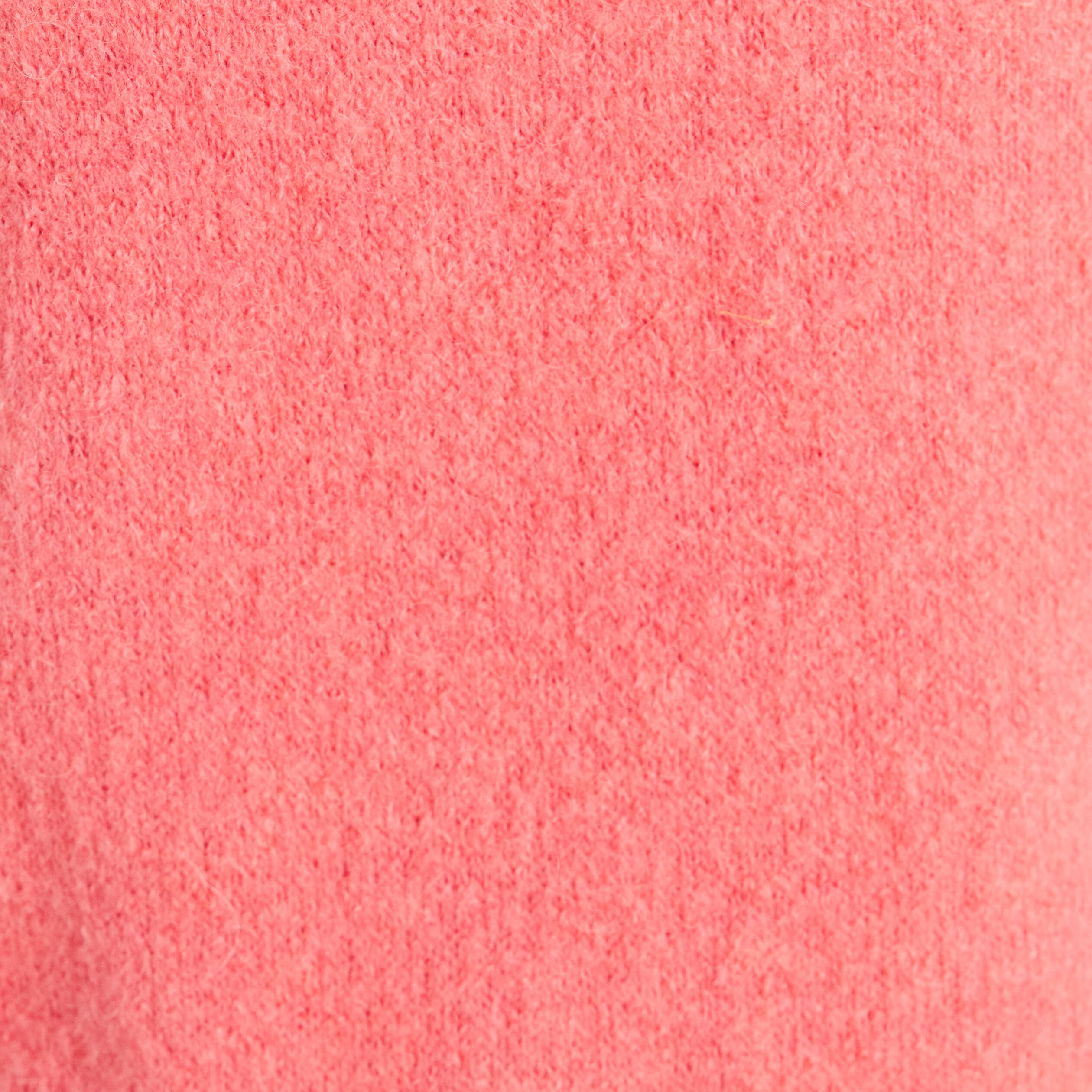 Pull col rond manches longues rose framboise femme