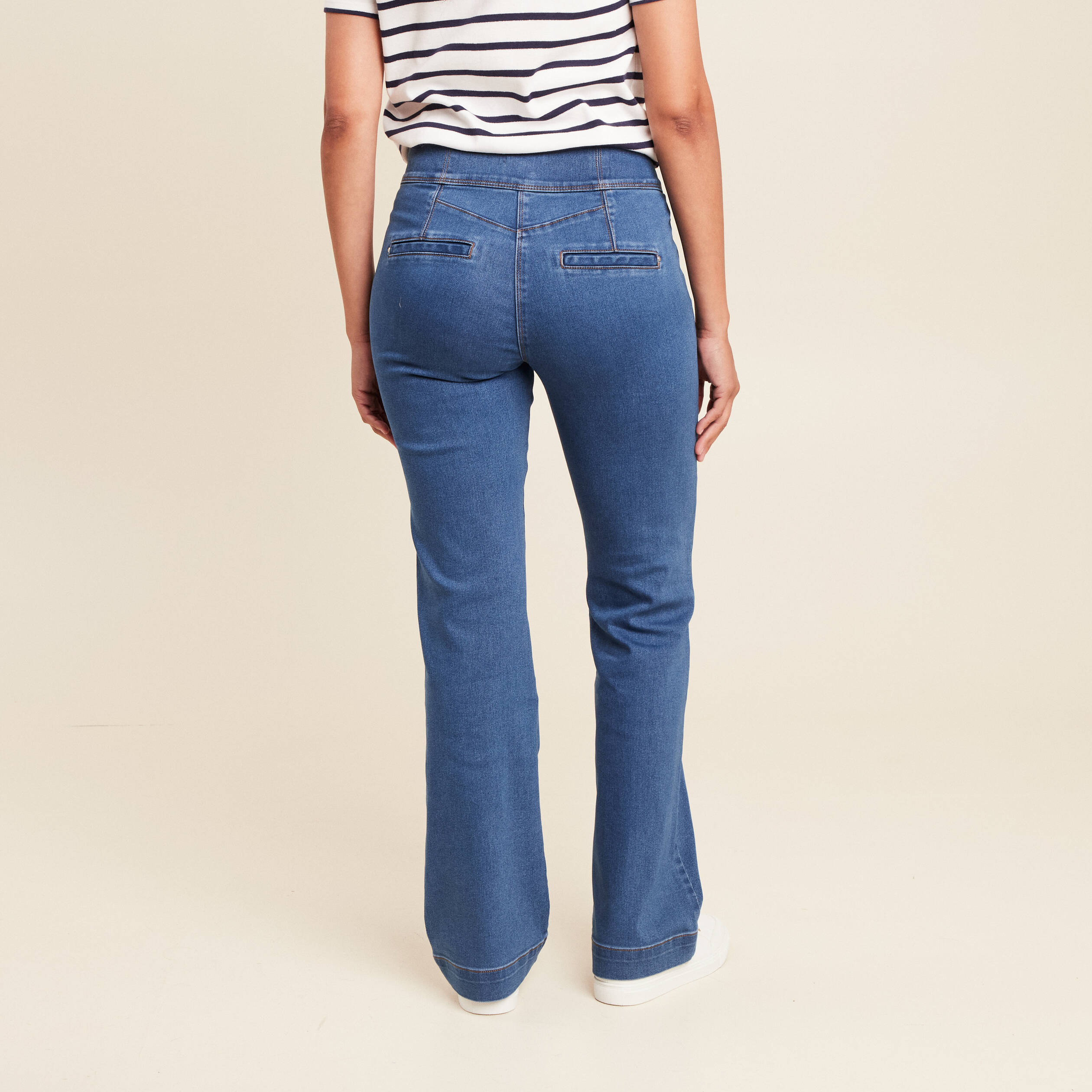 jean bootcut taille haute denim stone femme Jean bootcut taille haute denim stone femme