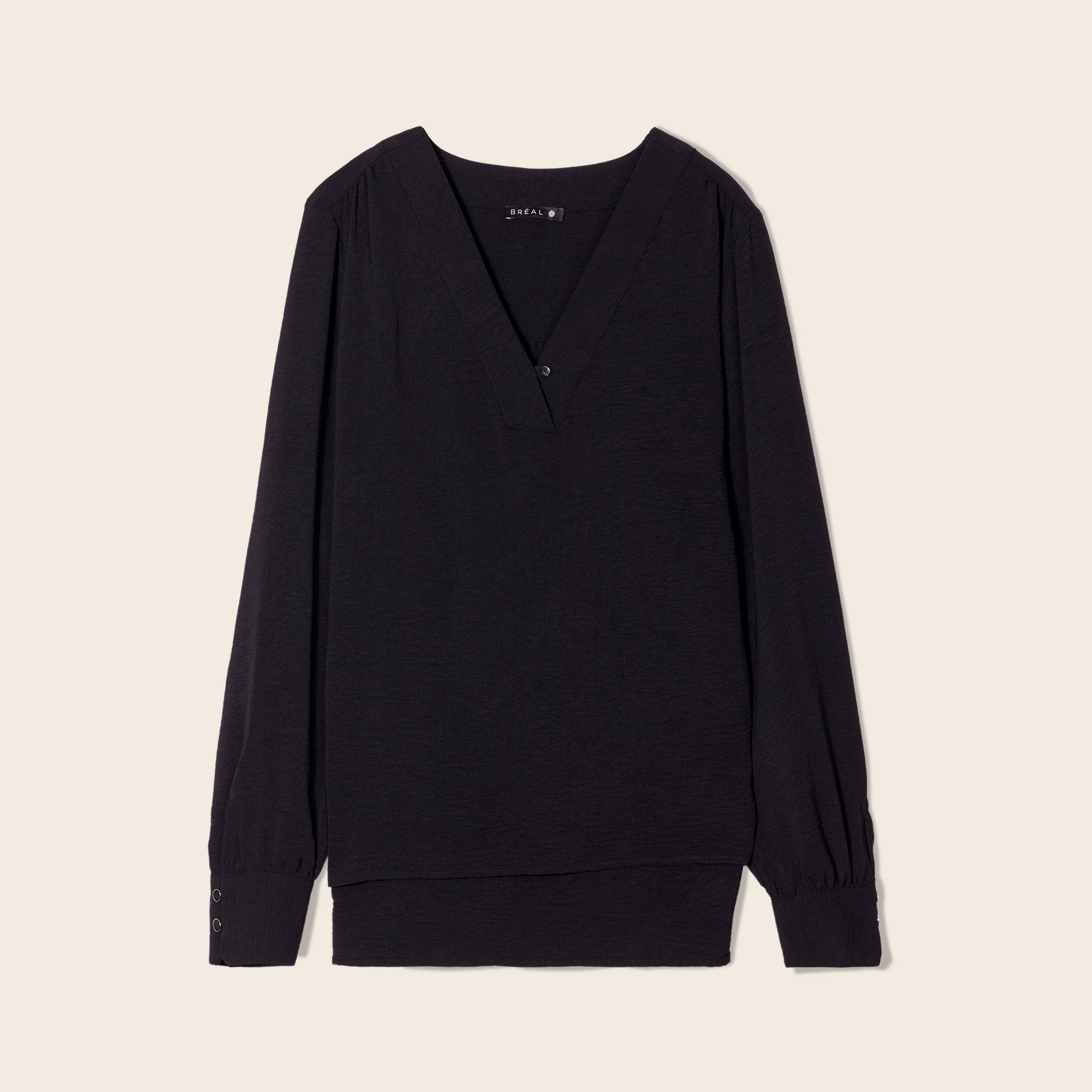 Blouse manches longues noir femme