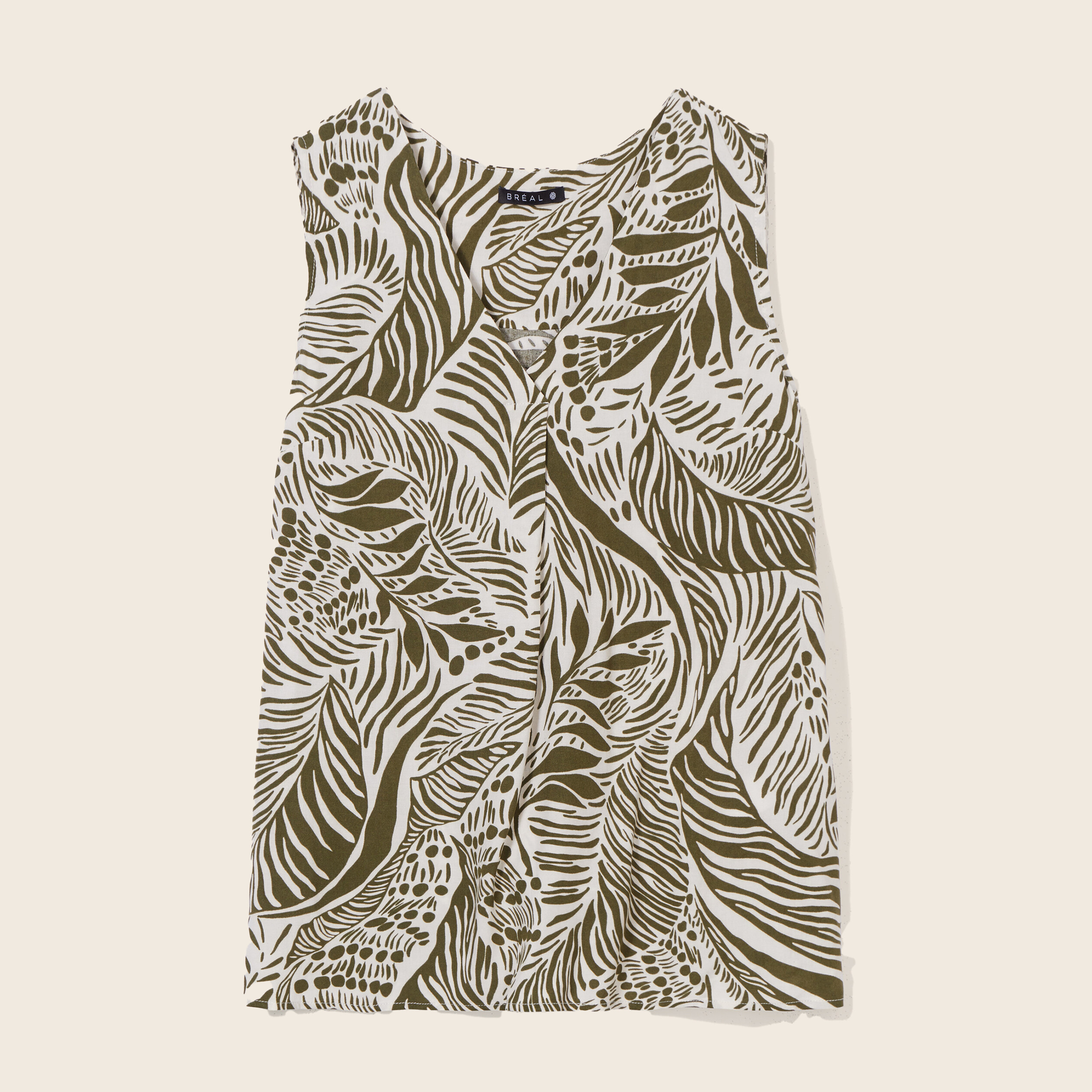 Blouse sans manches vert foncé femme