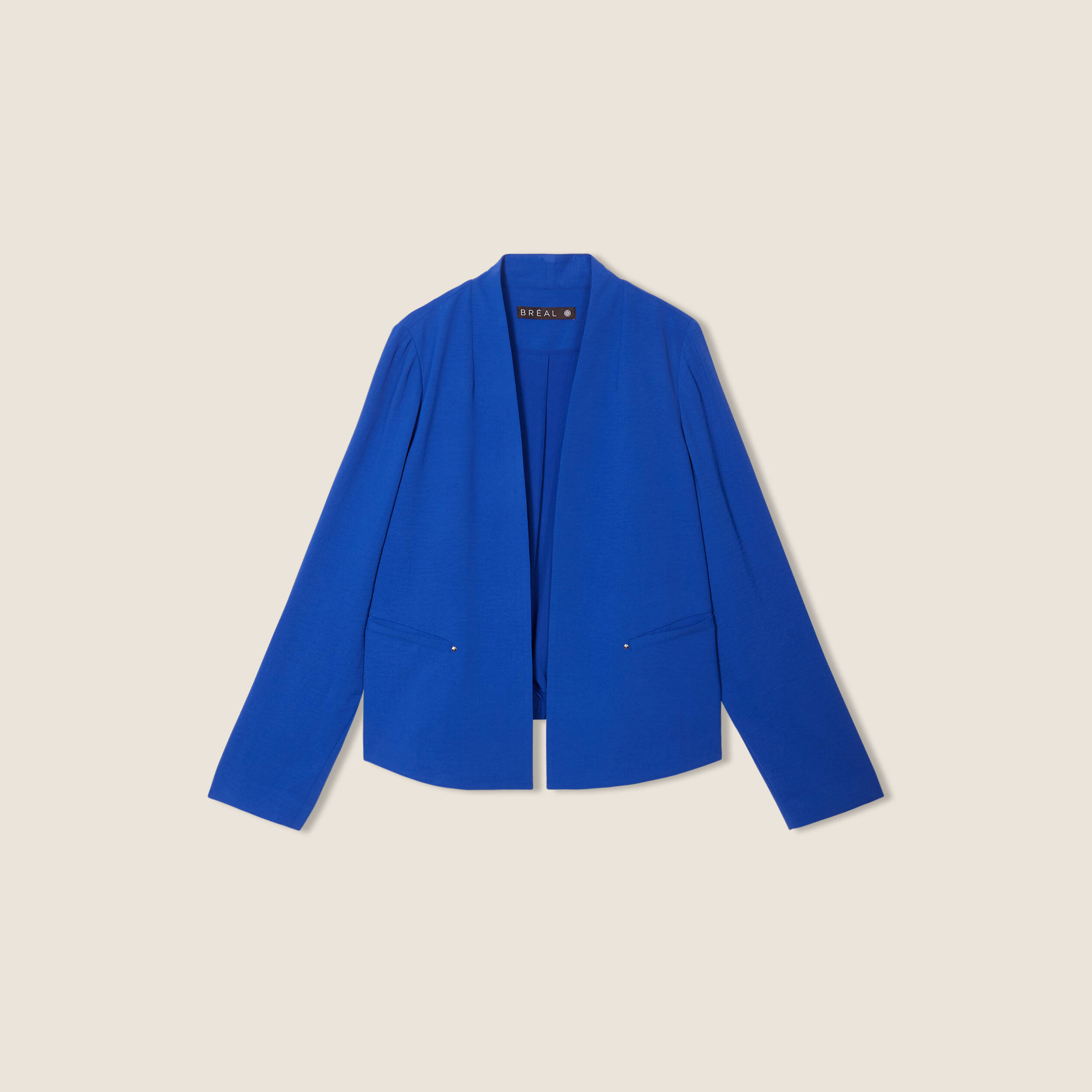 veste droite fluide bleu electrique femme Veste droite fluide bleu electrique femme
