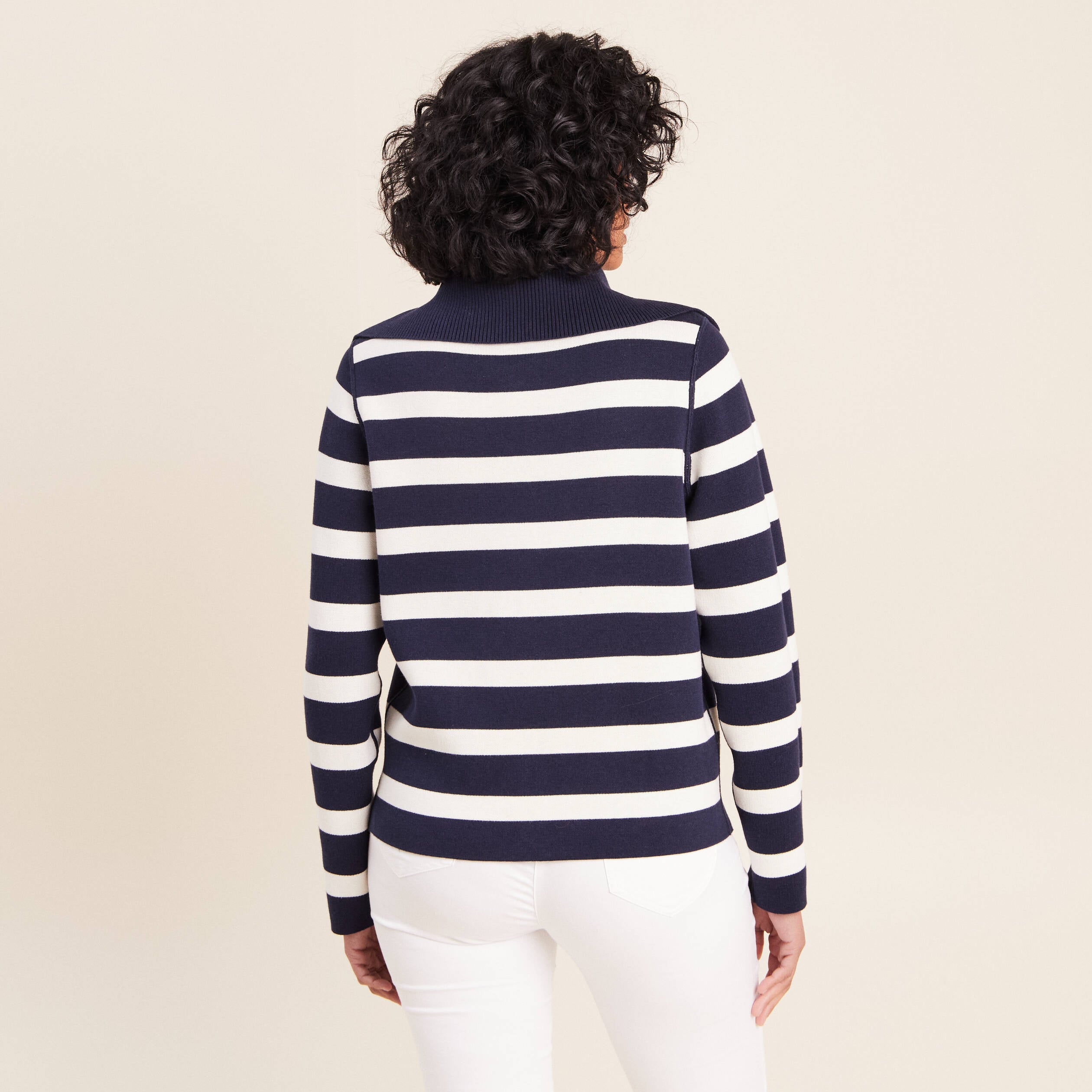 Veste r&eacute;versible en maille bleu femme
