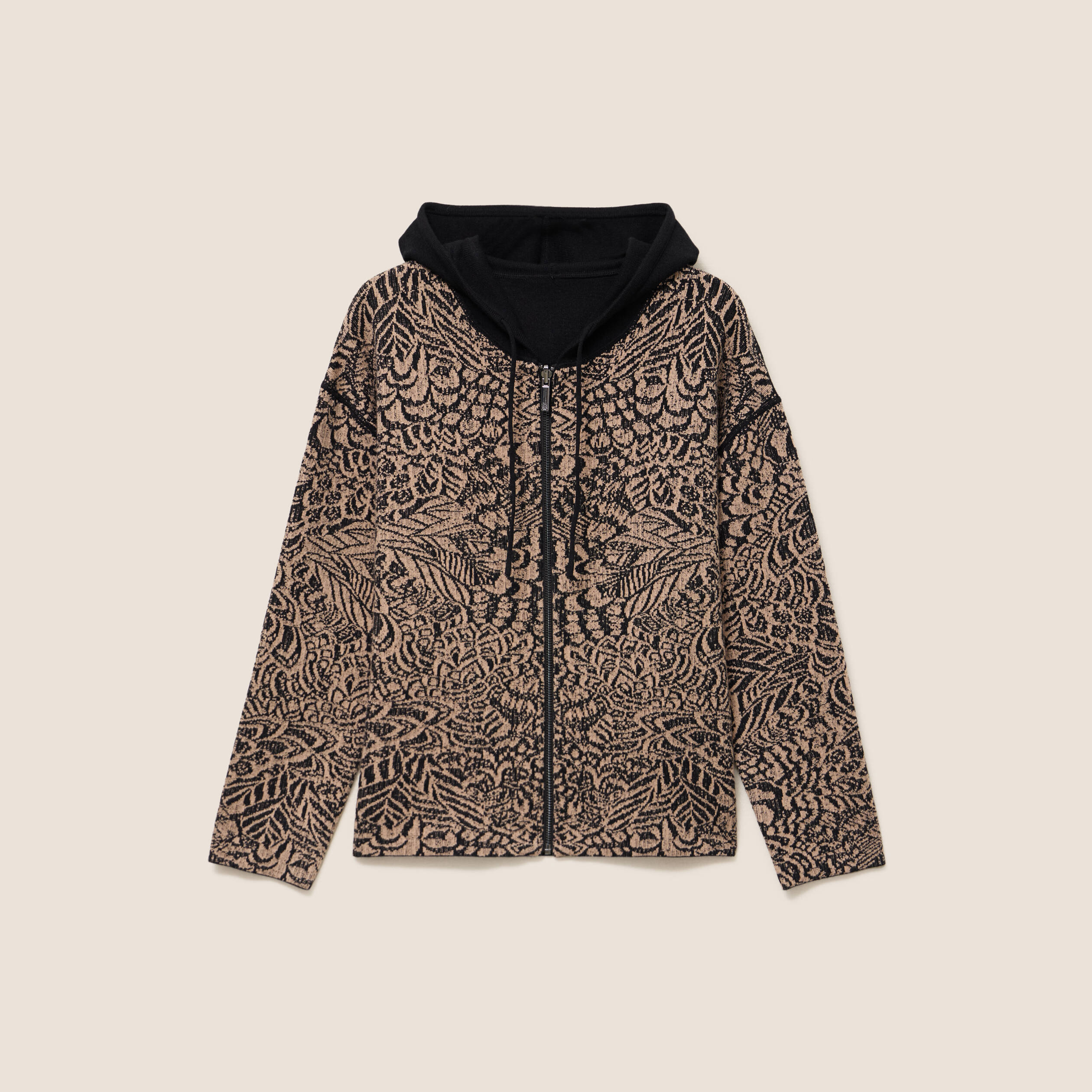 Sweat r&eacute;versible &agrave; capuche vert kaki femme