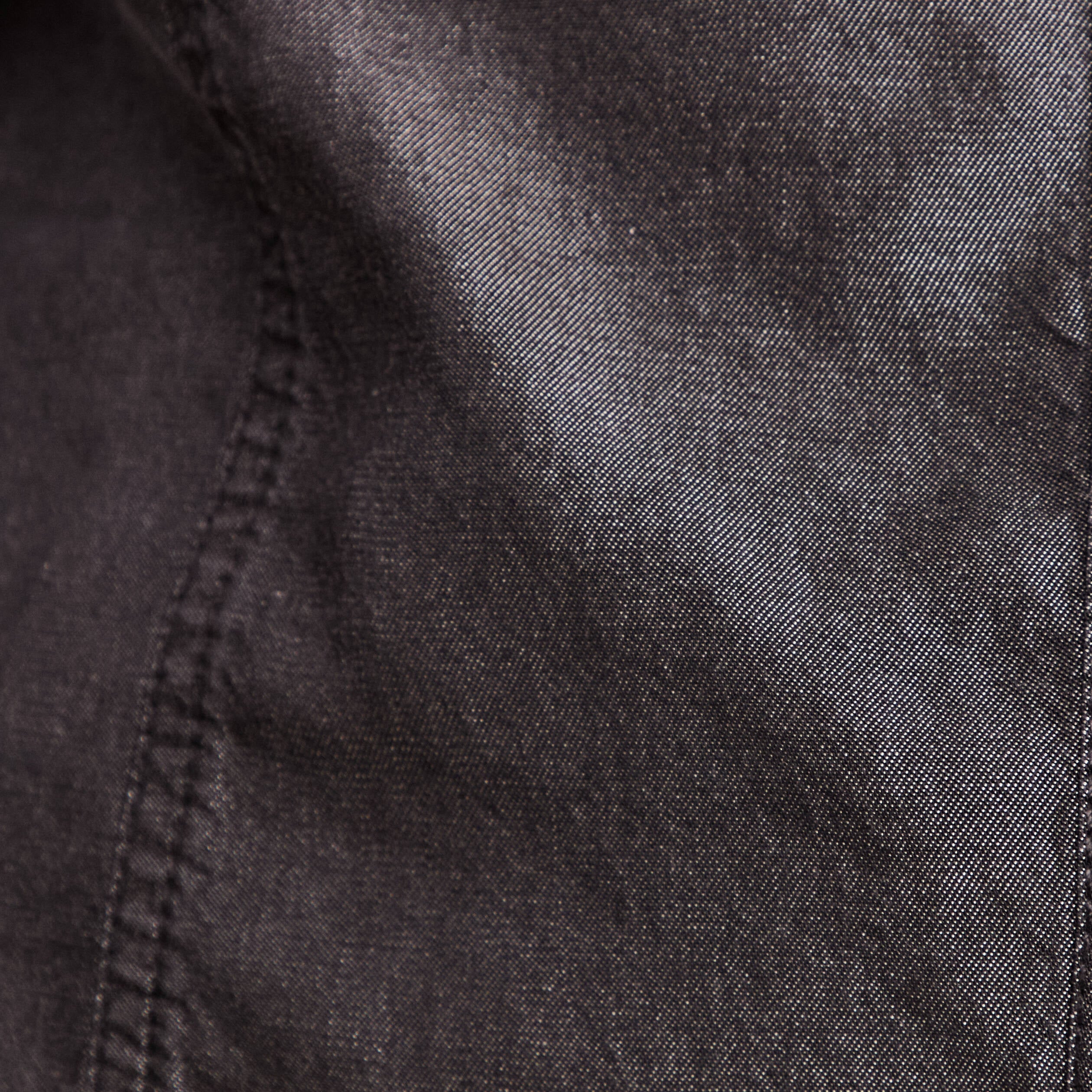 Chemise bi-mati&egrave;re manches longues denim gris femme