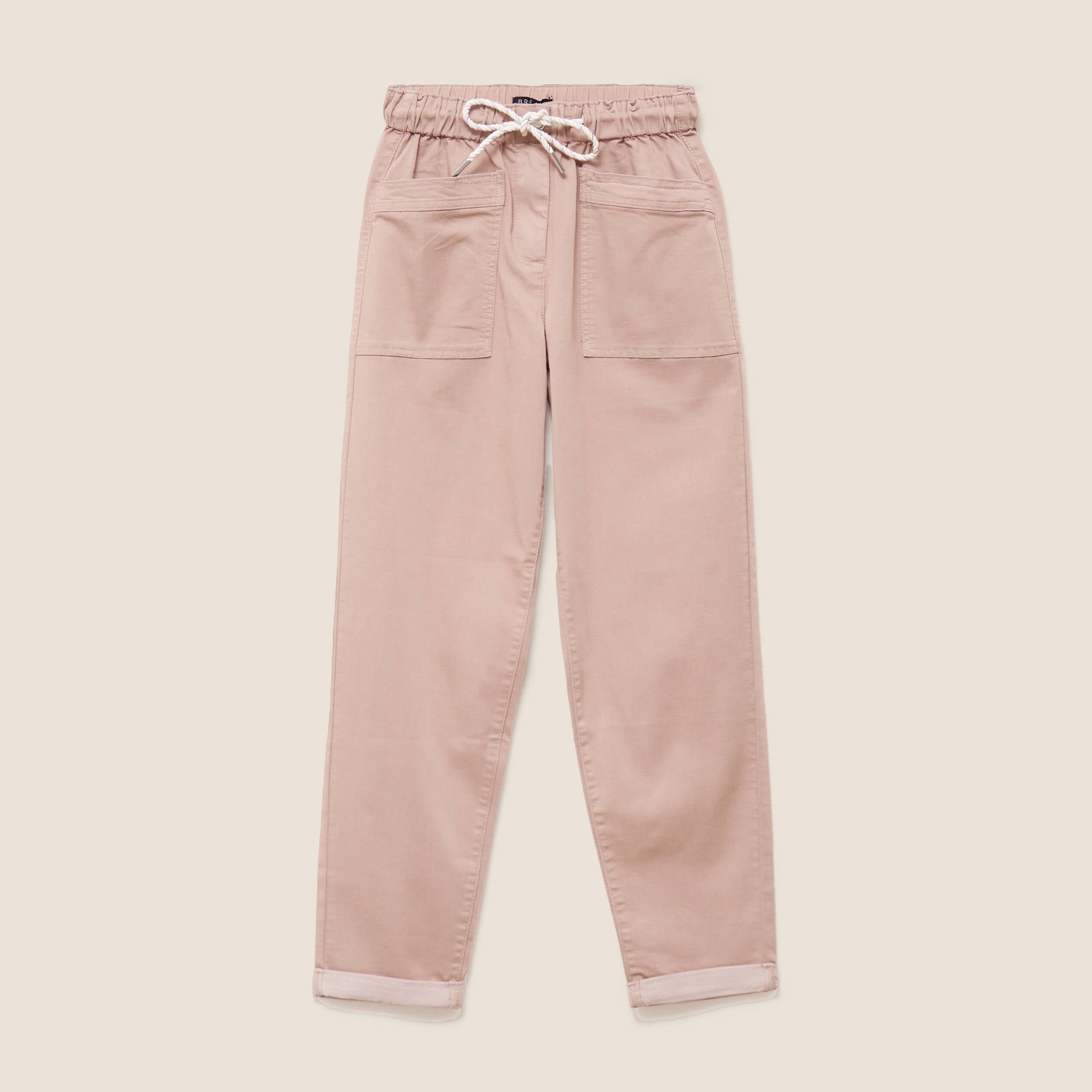 Pantalon coupe mom 7/8&egrave;me taupe femme