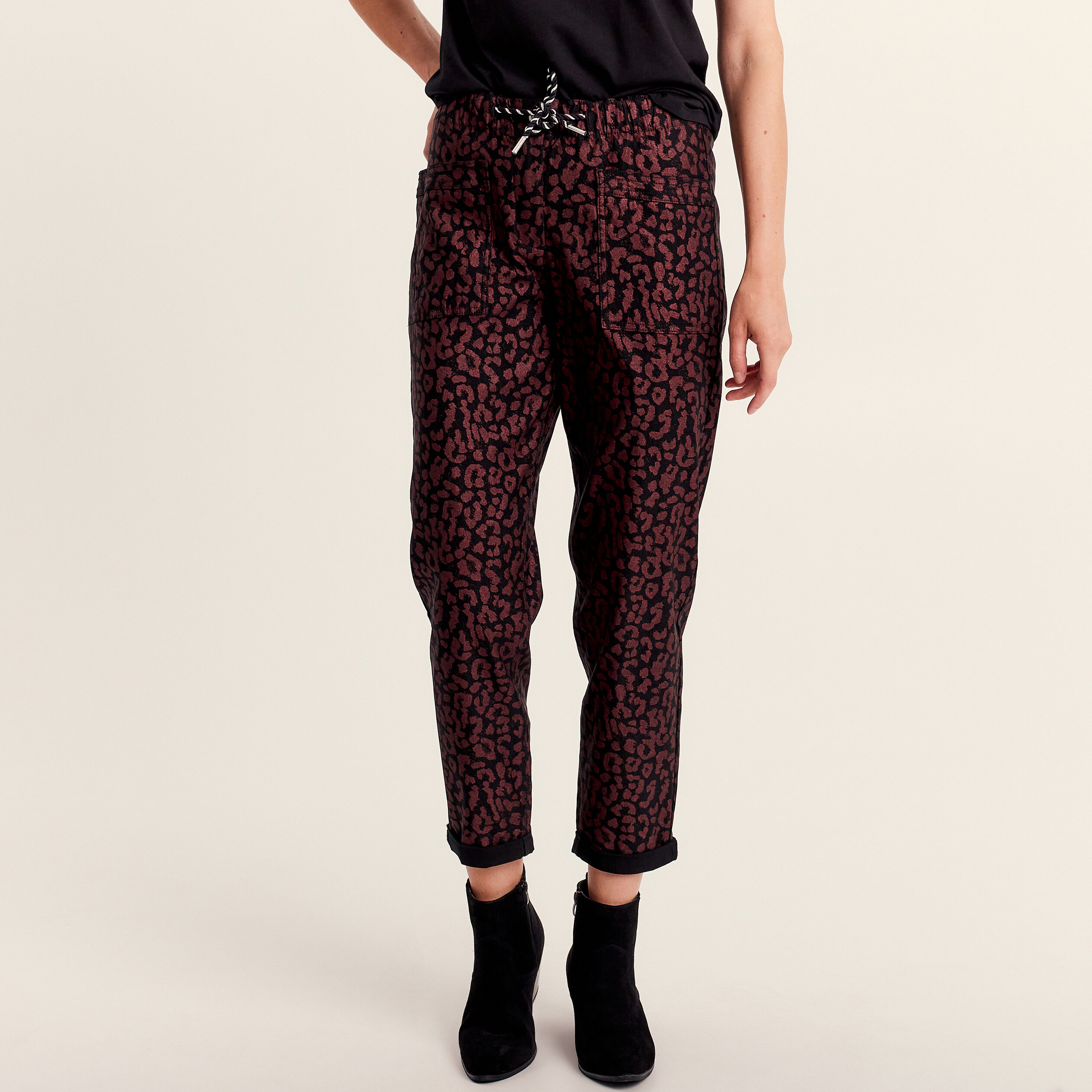 Pantalon décontracté prune femme