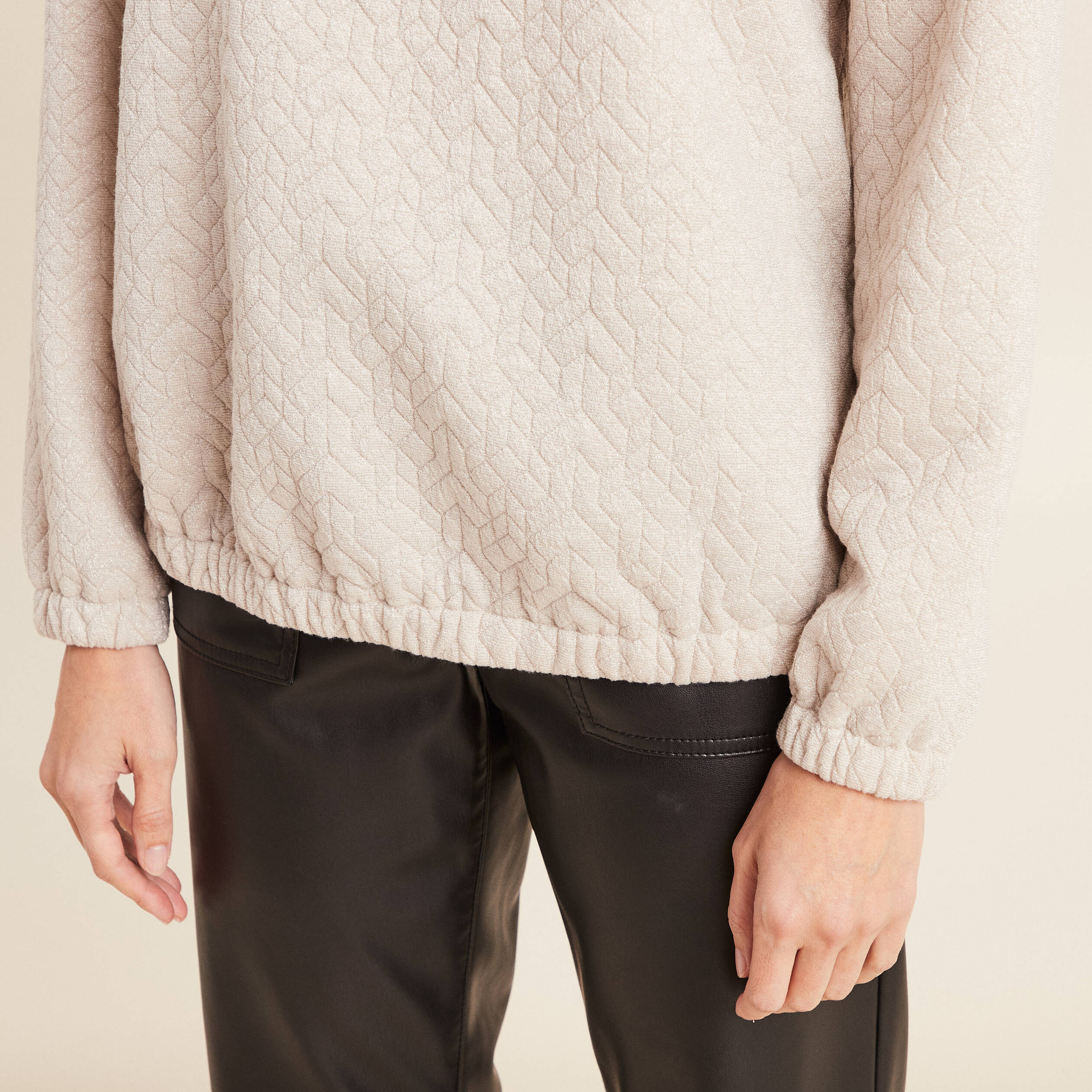sweat manches longues beige femme Sweat manches longues beige femme